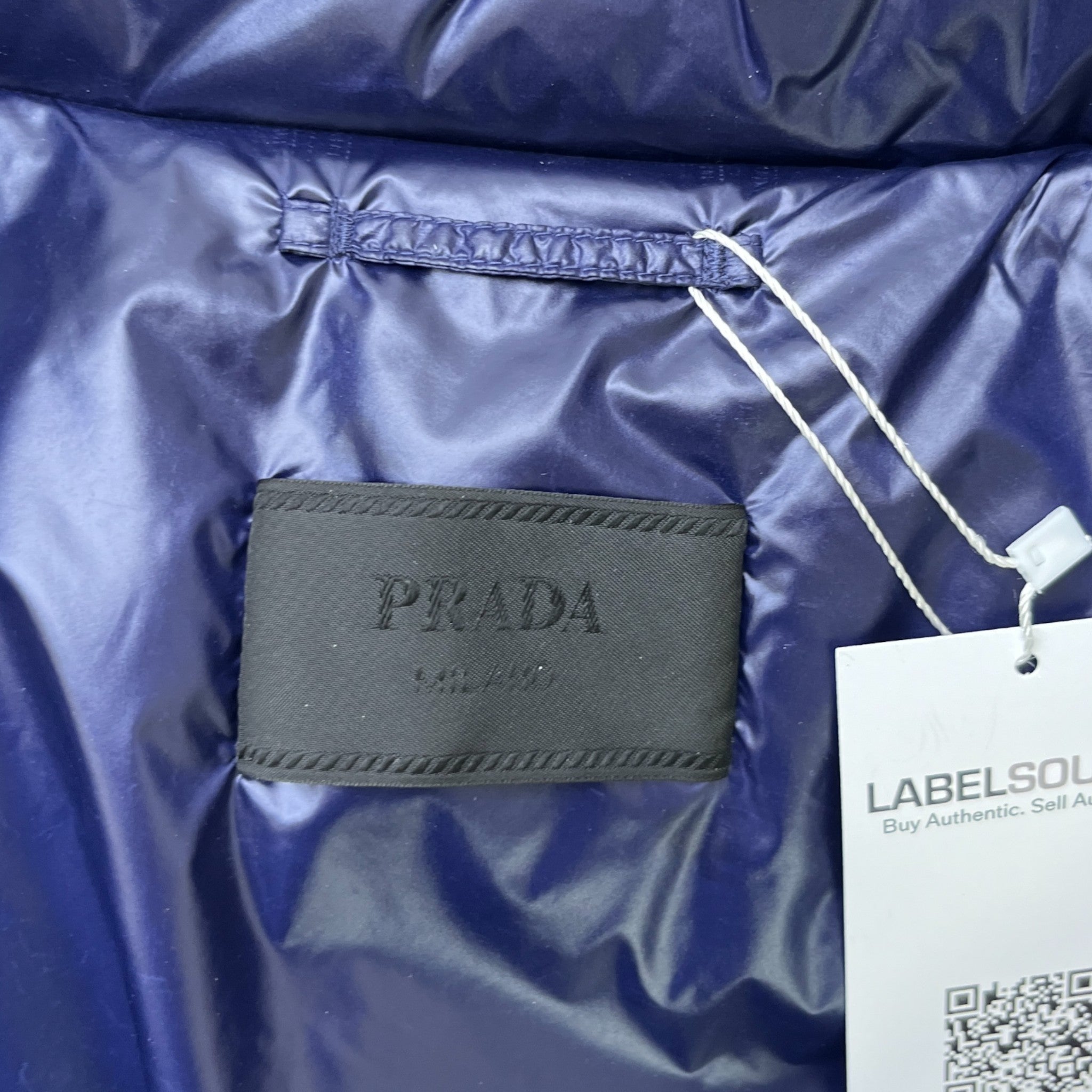 Men's Logo Print Down Jacket Navy Size XL