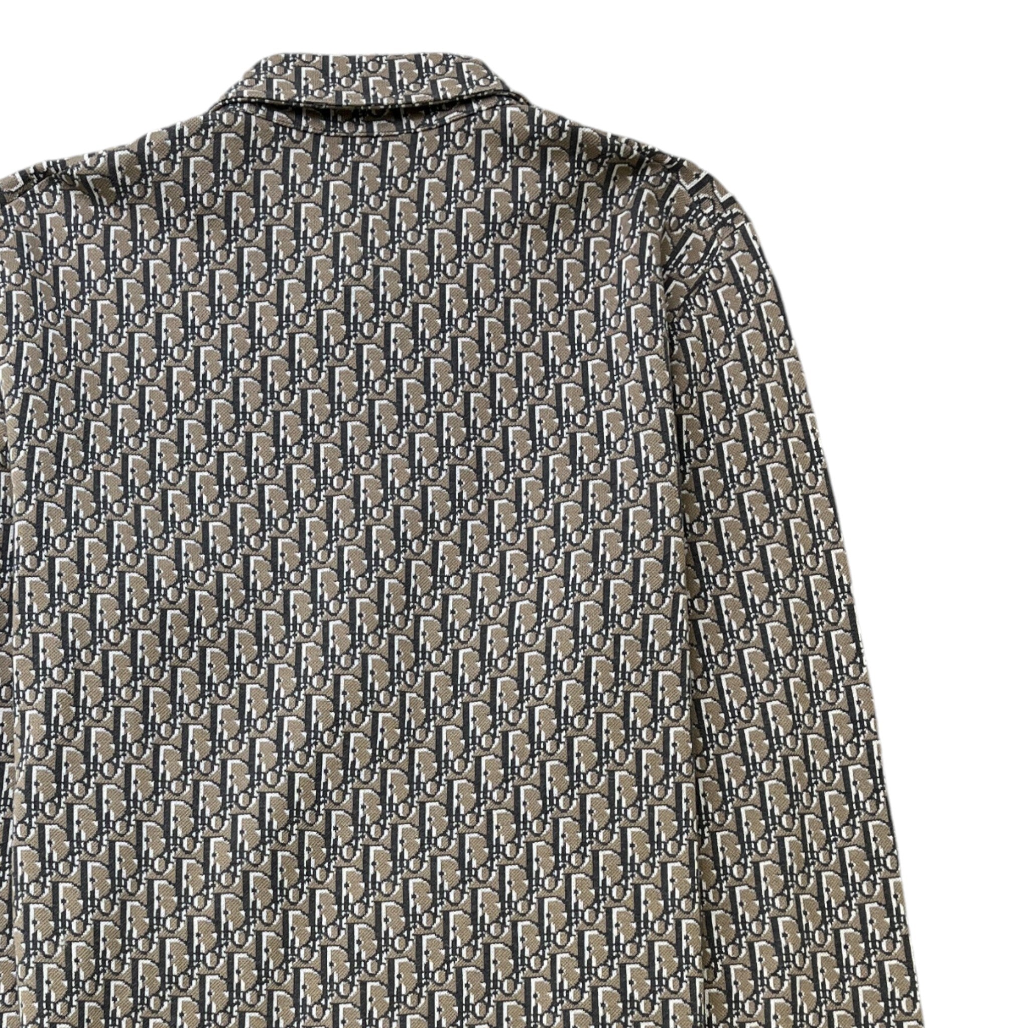 Men's Oblique Long Sleeve Shirt Brown Size L