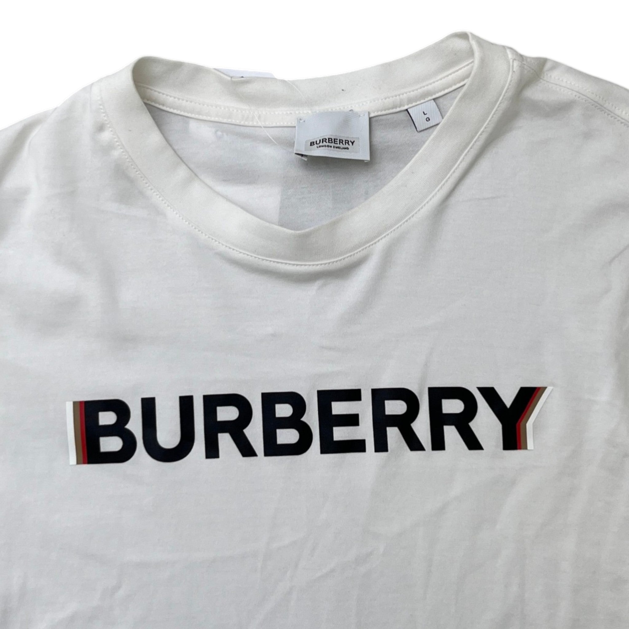 Men's Logo Print T-Shirt White Size L