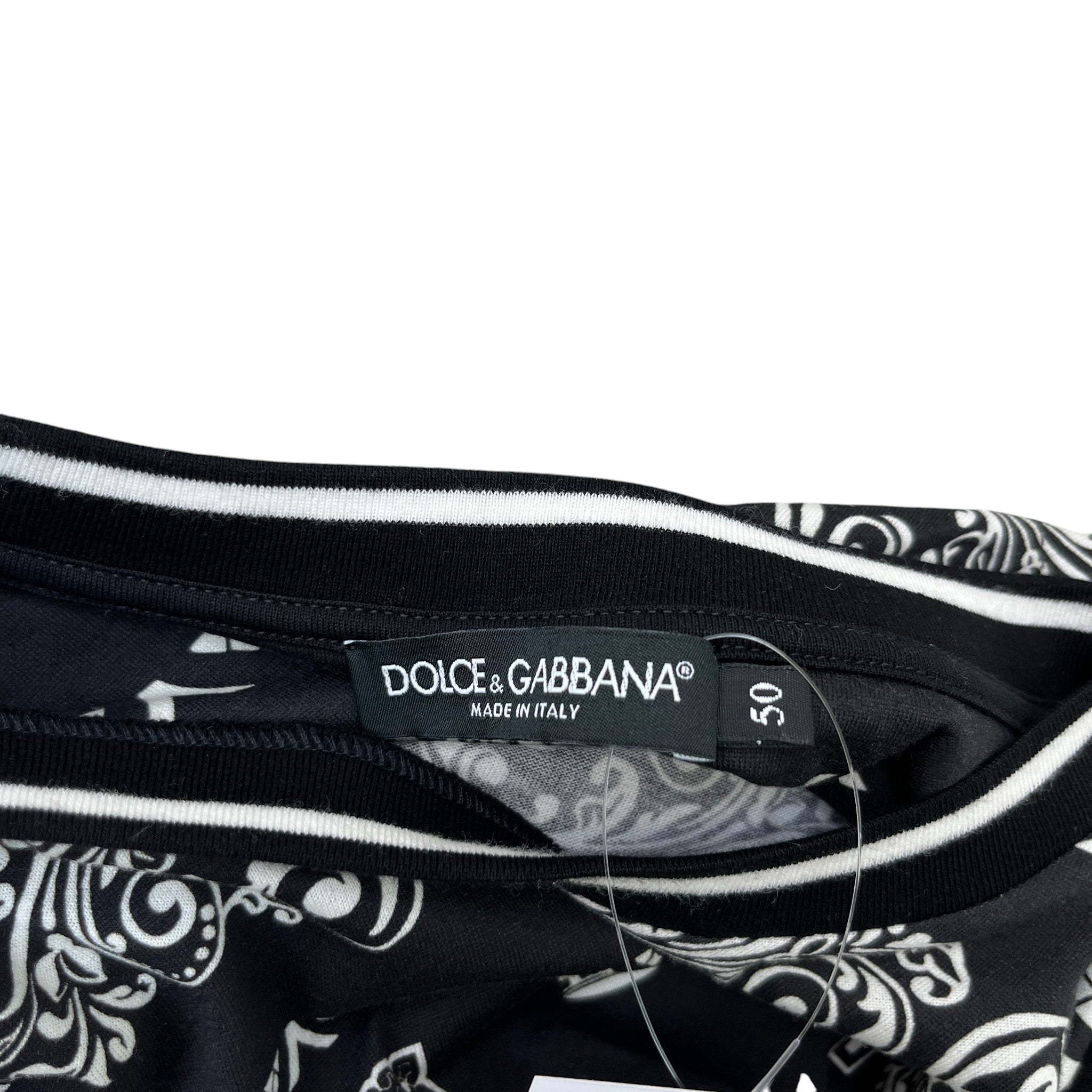 Men's Bandana Print T-Shirt Black Size IT 50 / UK L