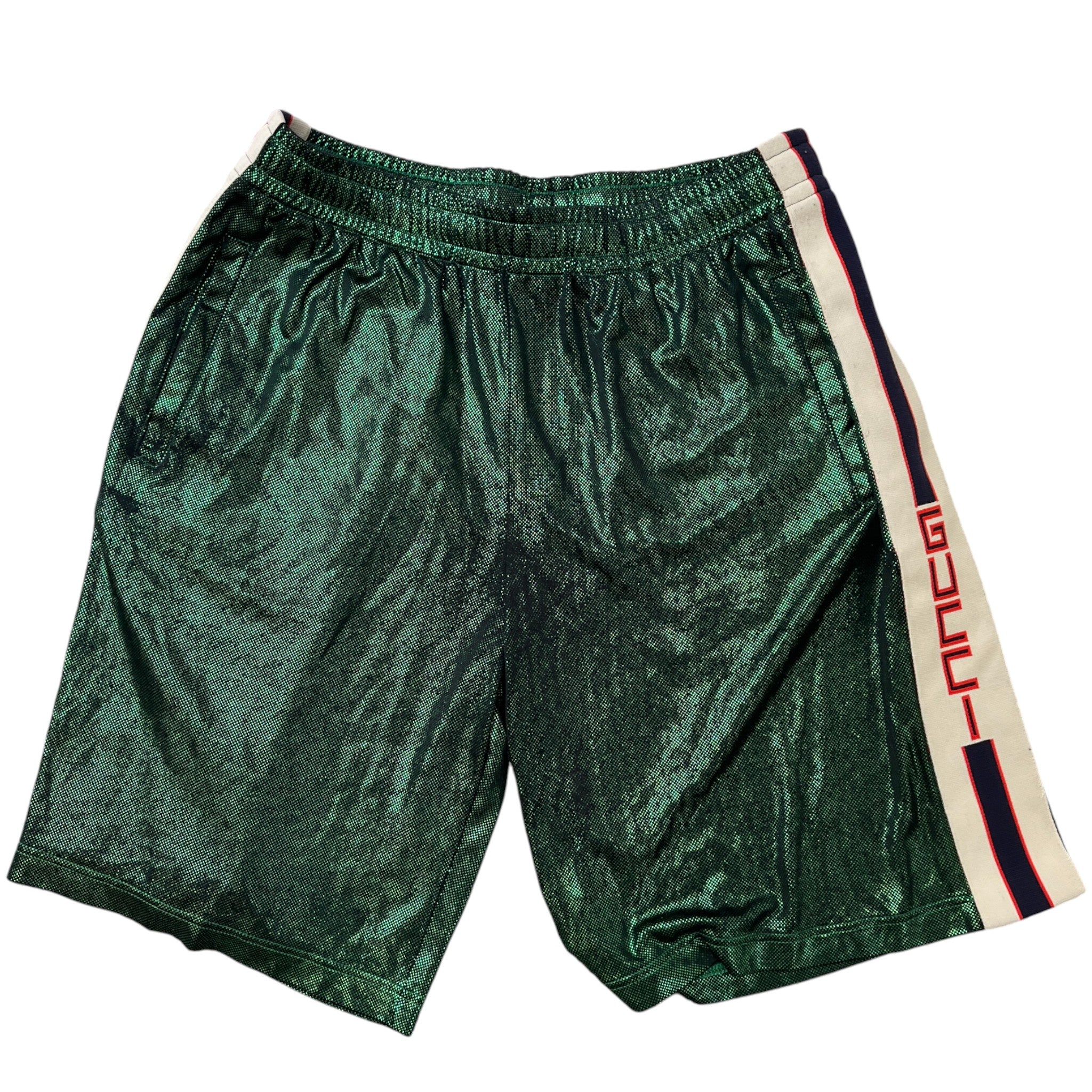 Men's Tape Logo Shorts Green Size S