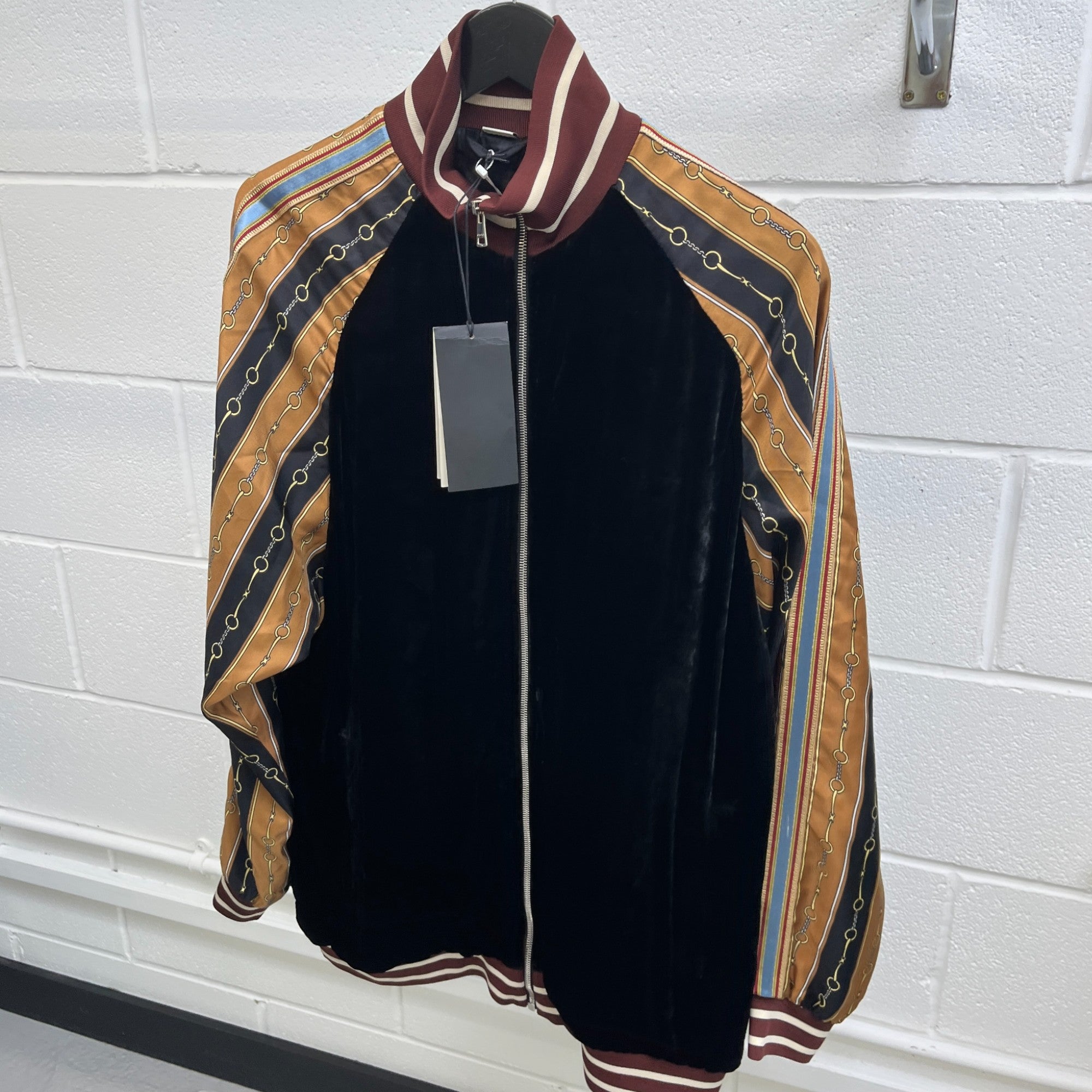 Men's Horsebit Tape Logo Jacket Black Size IT 48 / M