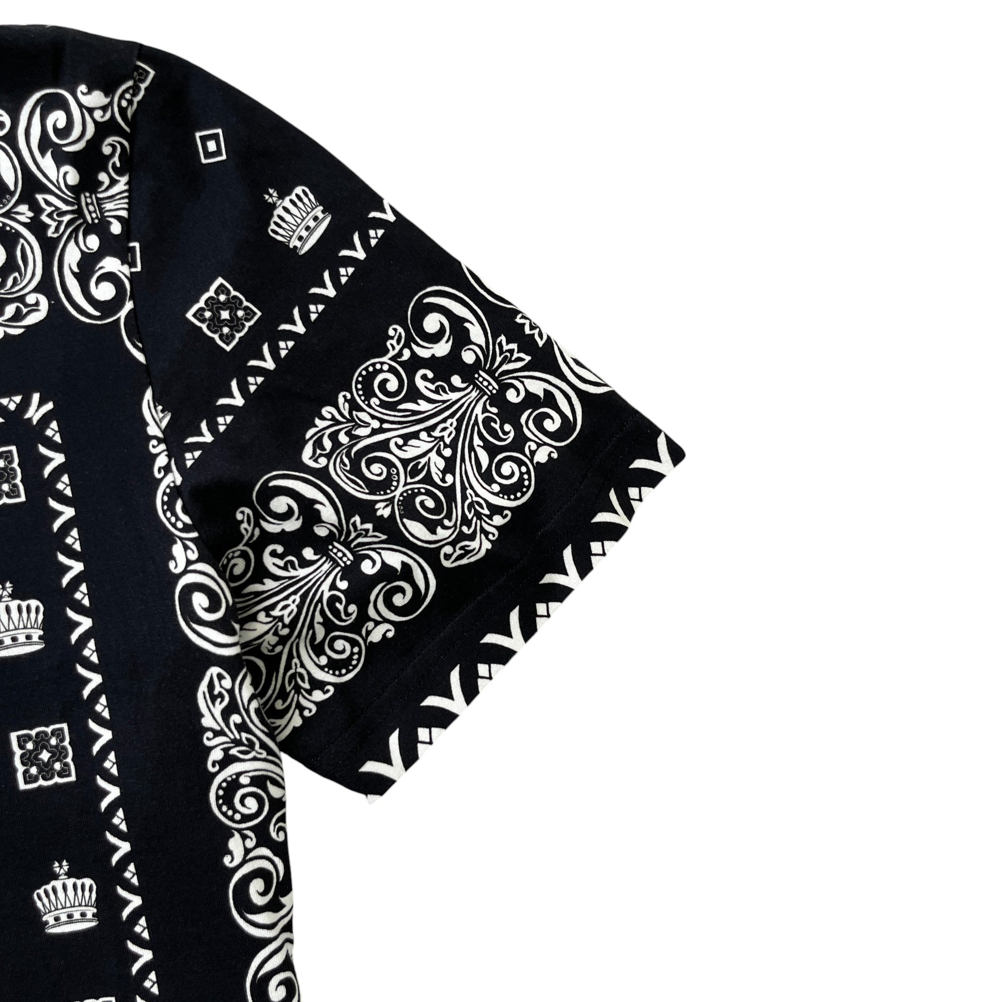 Men's Bandana Print T-Shirt Black Size IT 50 / UK L