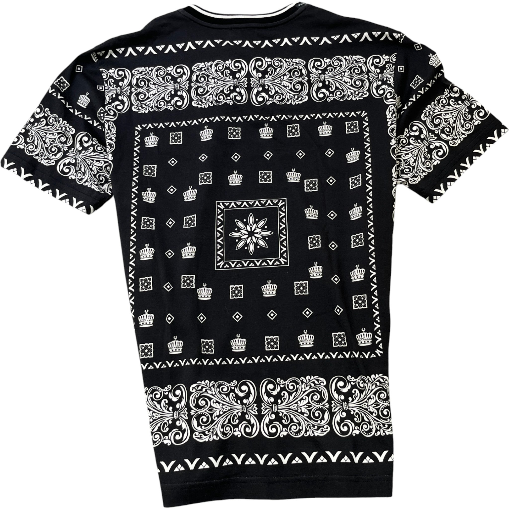 Men's Bandana Print T-Shirt Black Size IT 50 / UK L