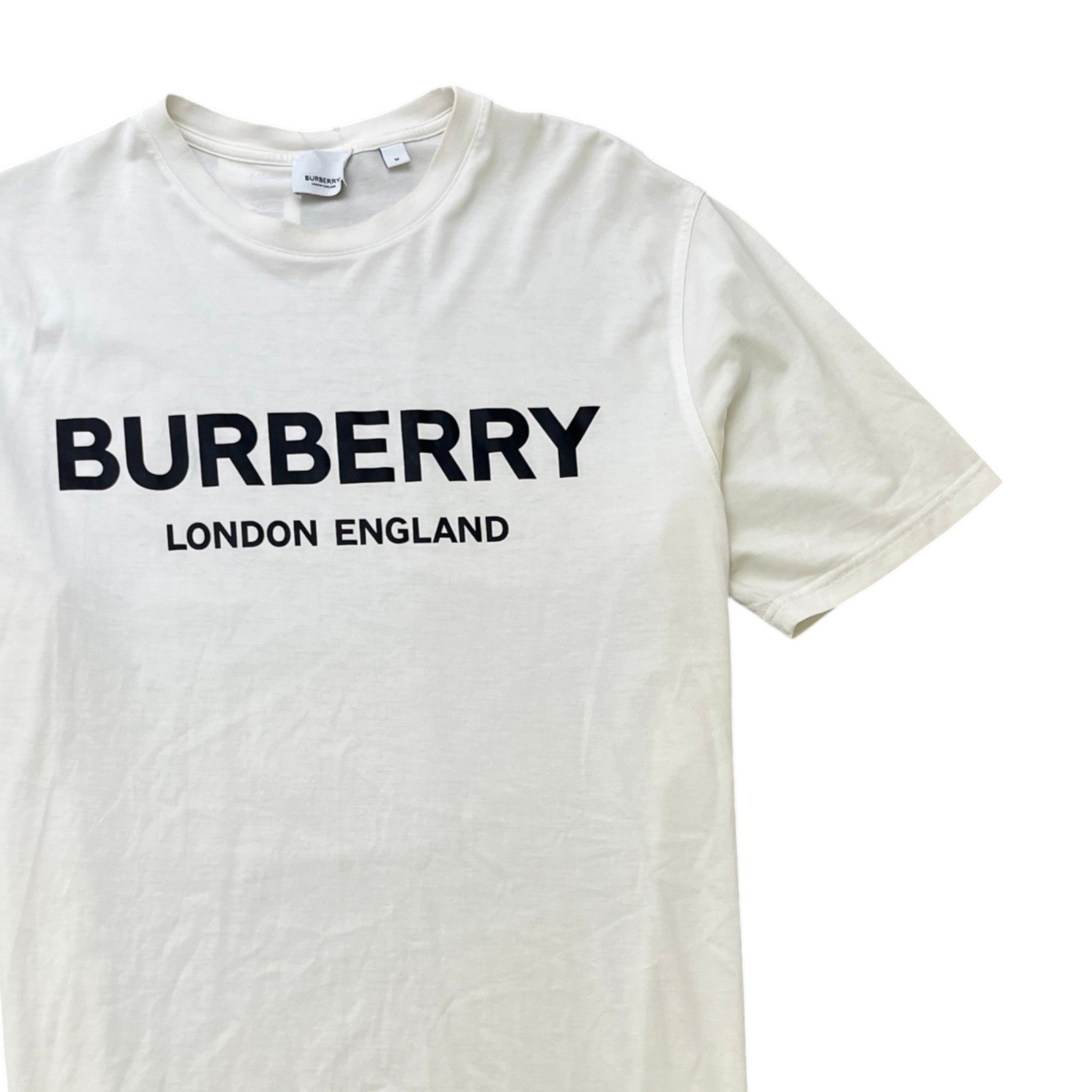 Men's Logo Print Top White Size M