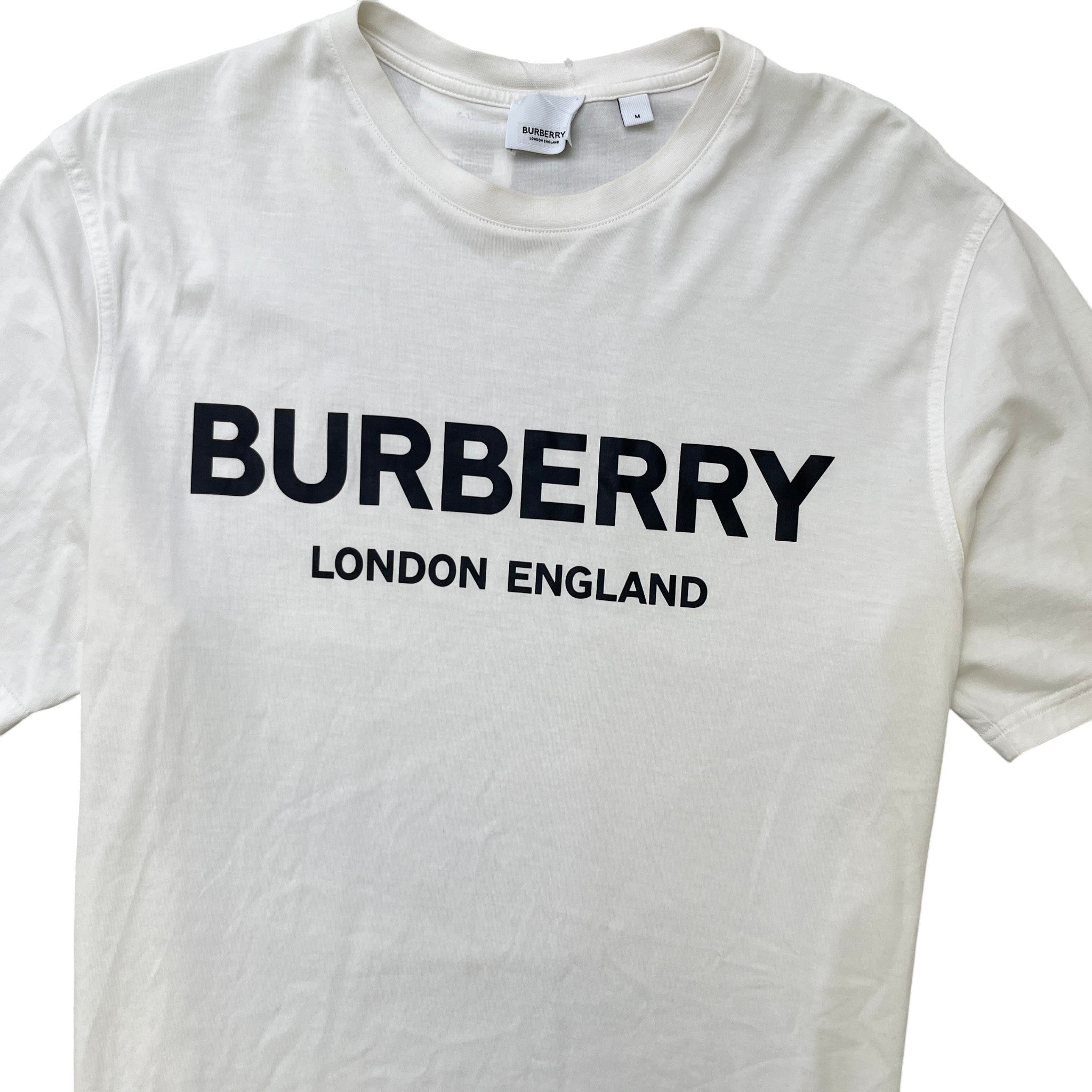 Men's Logo Print Top White Size M