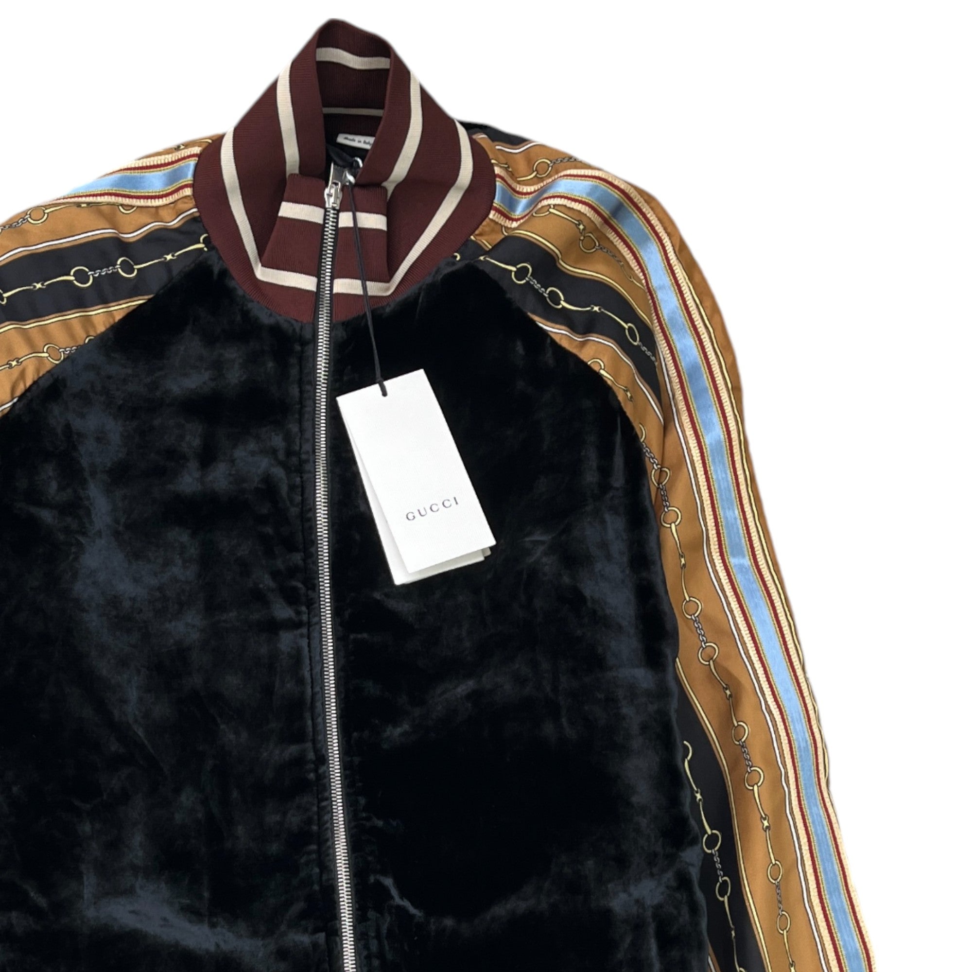 Men's Horsebit Tape Logo Jacket Black Size IT 48 / M