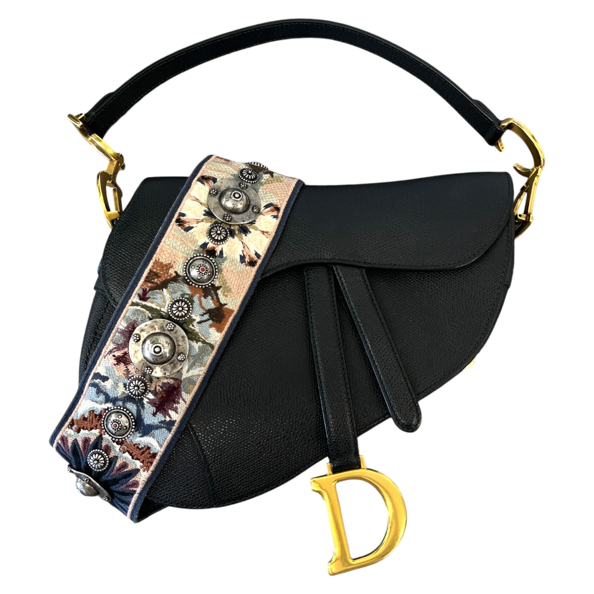 Women's Saddle Small + Strap Bag Black