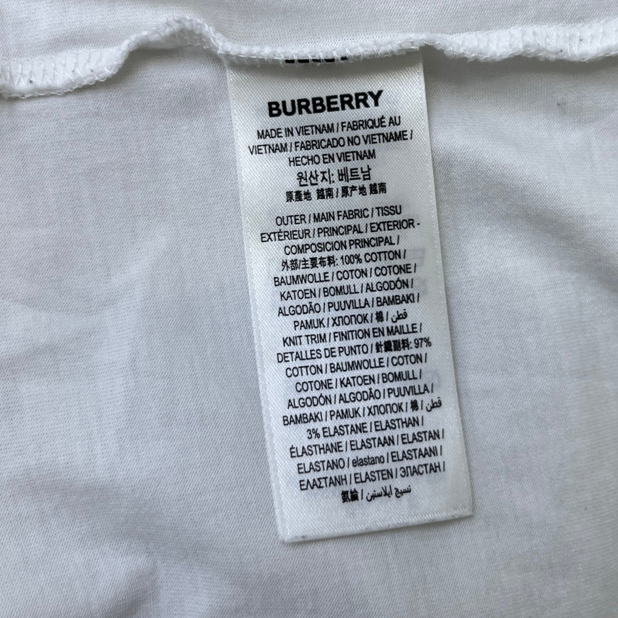 Men's Logo Print Top White Size M