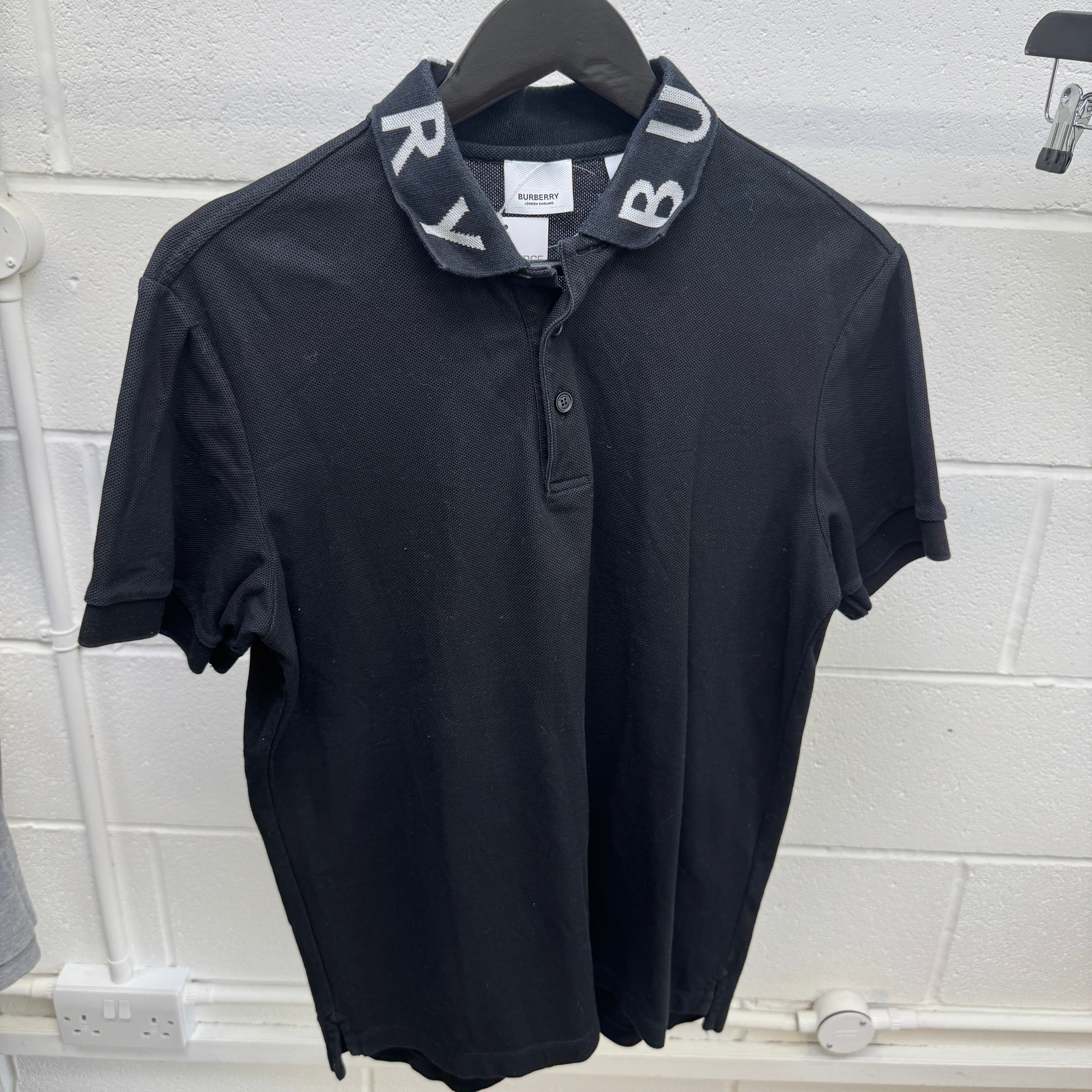 Men's Logo Collar Polo Shirt Black Size M