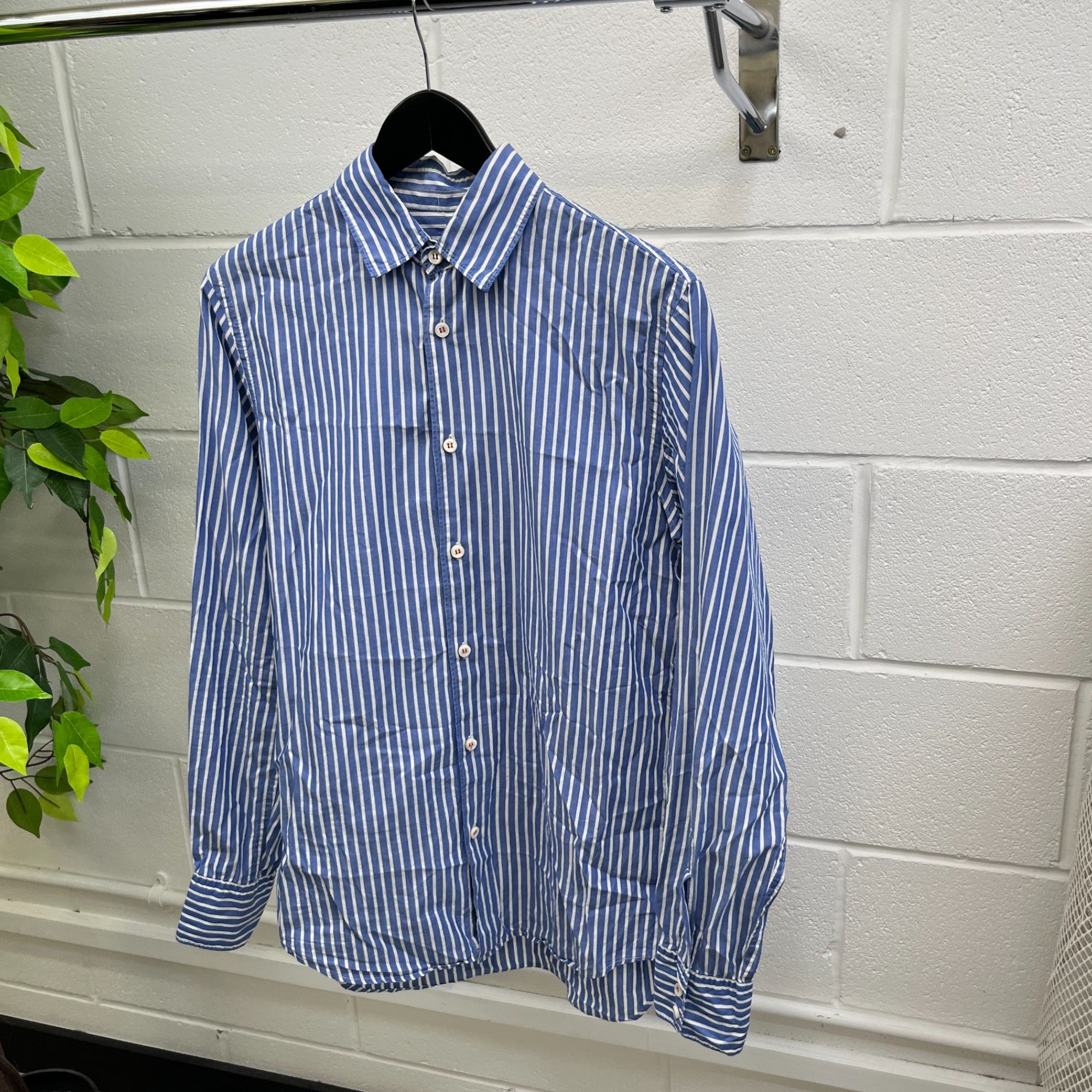 Men's Striped Shirt Blue Size IT 48 / UK M