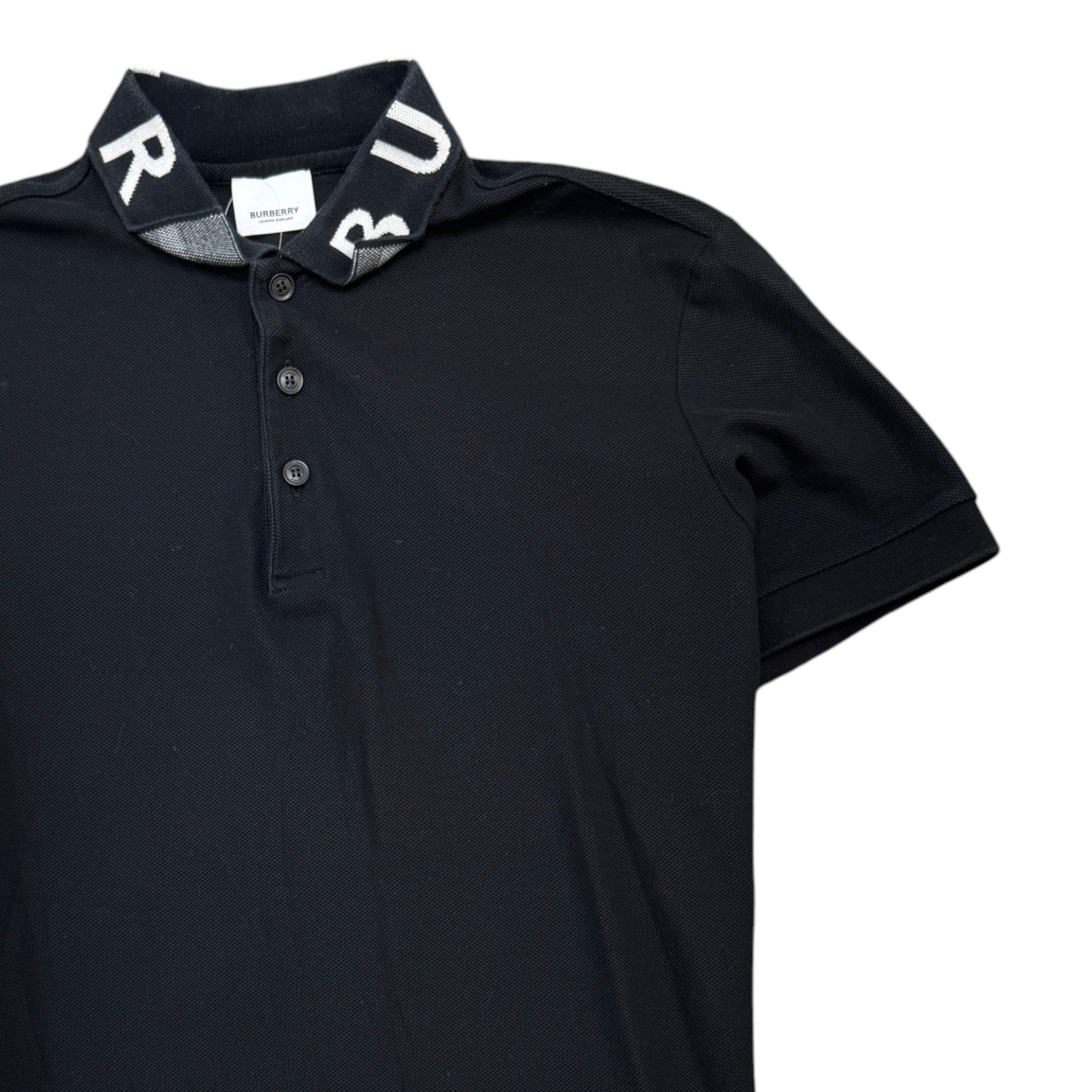 Men's Logo Collar Polo Shirt Black Size M