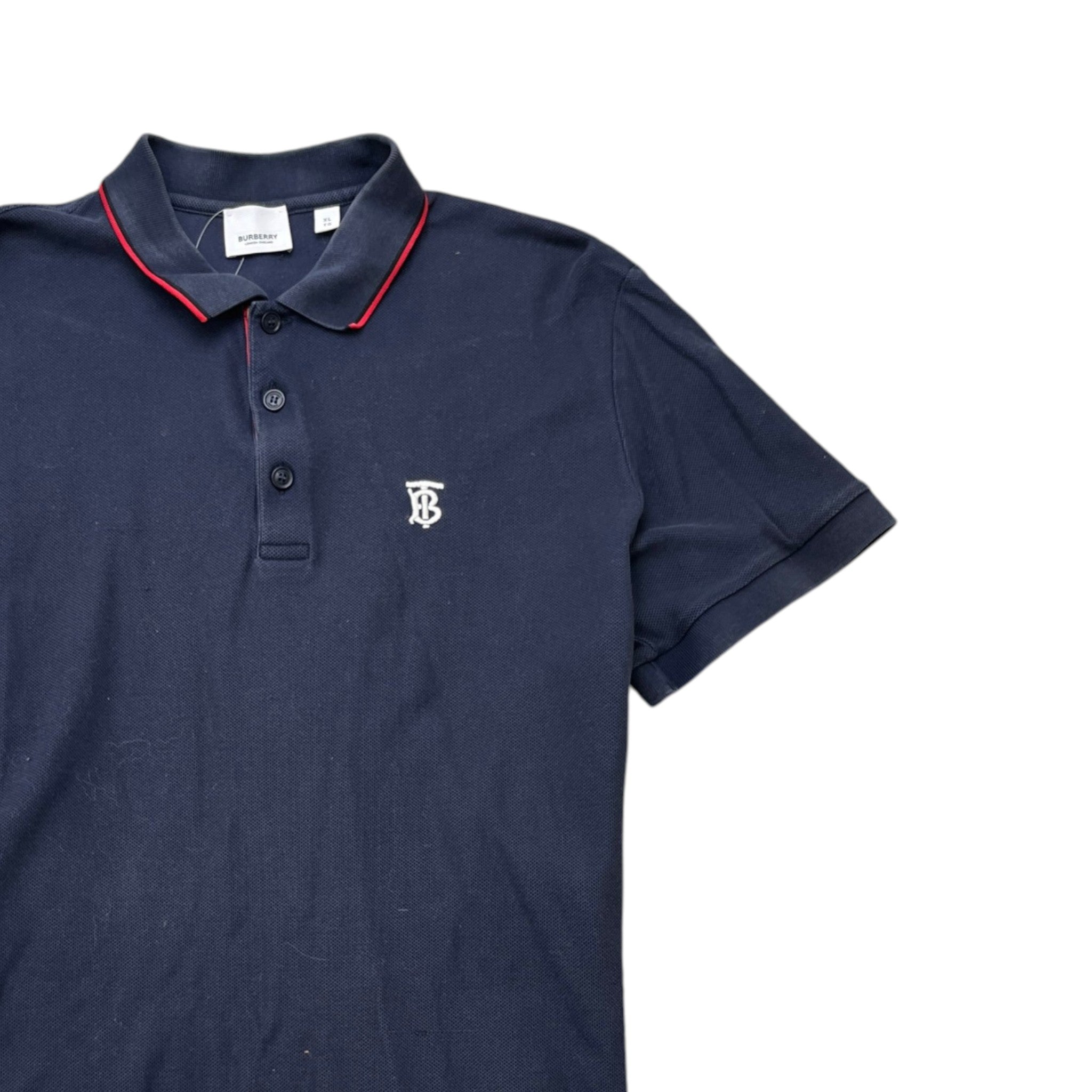 Men's Embroidered Logo Polo Shirt Navy Size XL
