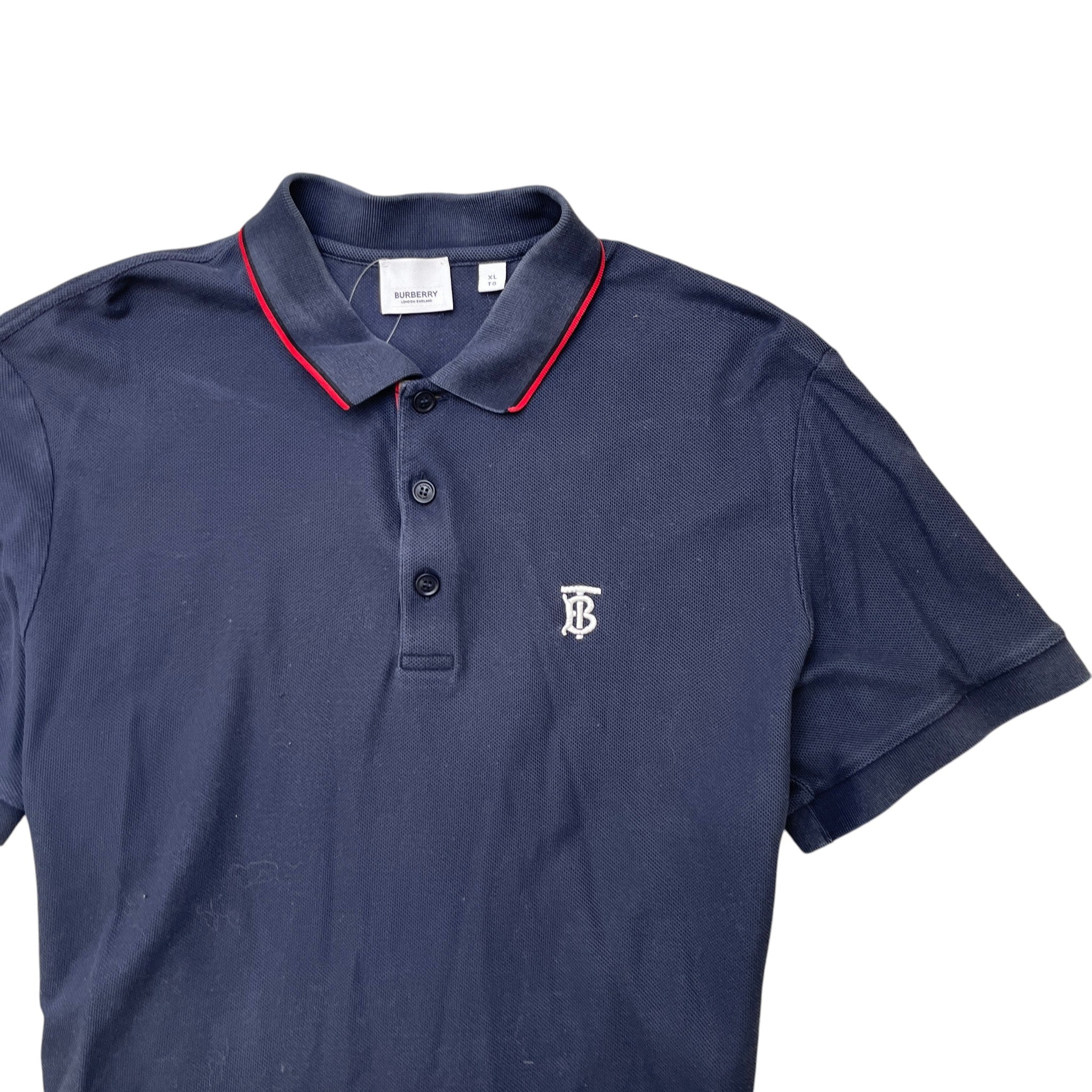 Men's Embroidered Logo Polo Shirt Navy Size XL