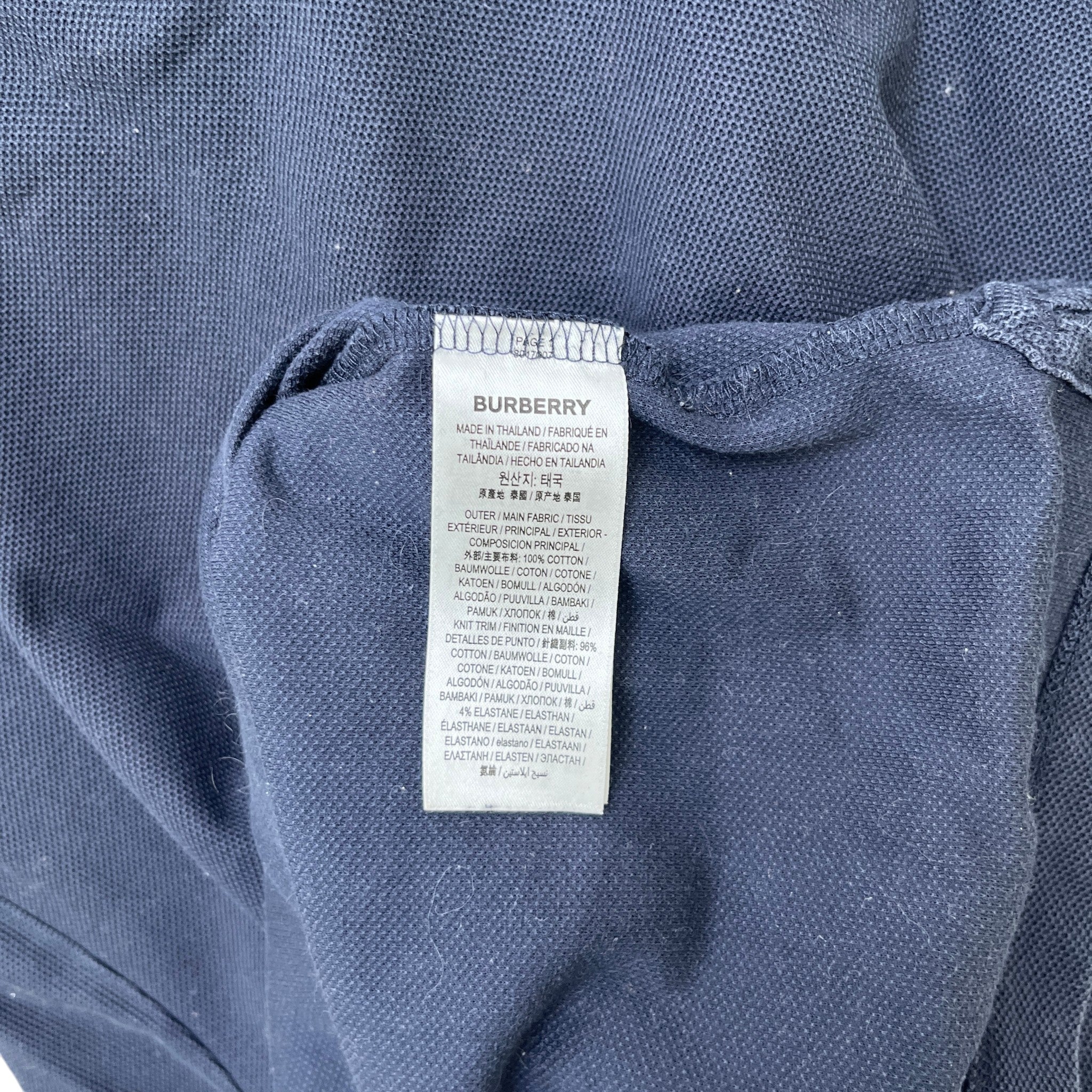 Men's Embroidered Logo Polo Shirt Navy Size XL