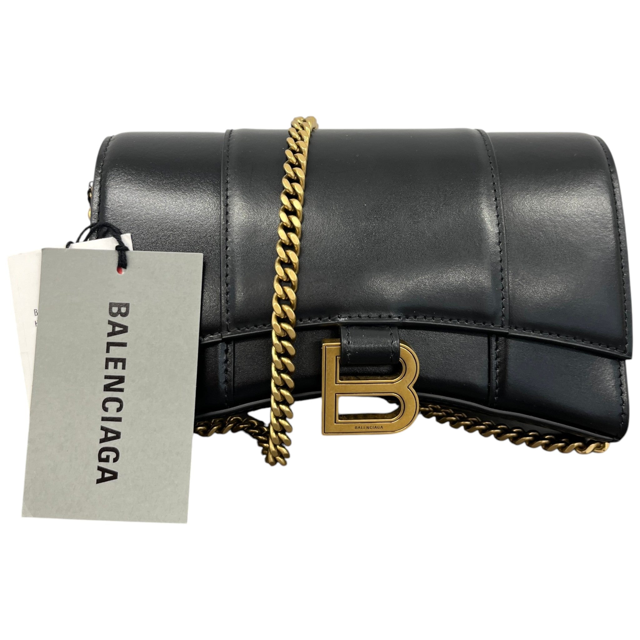 Women's Hourglass Wallet On Chain Bag Black