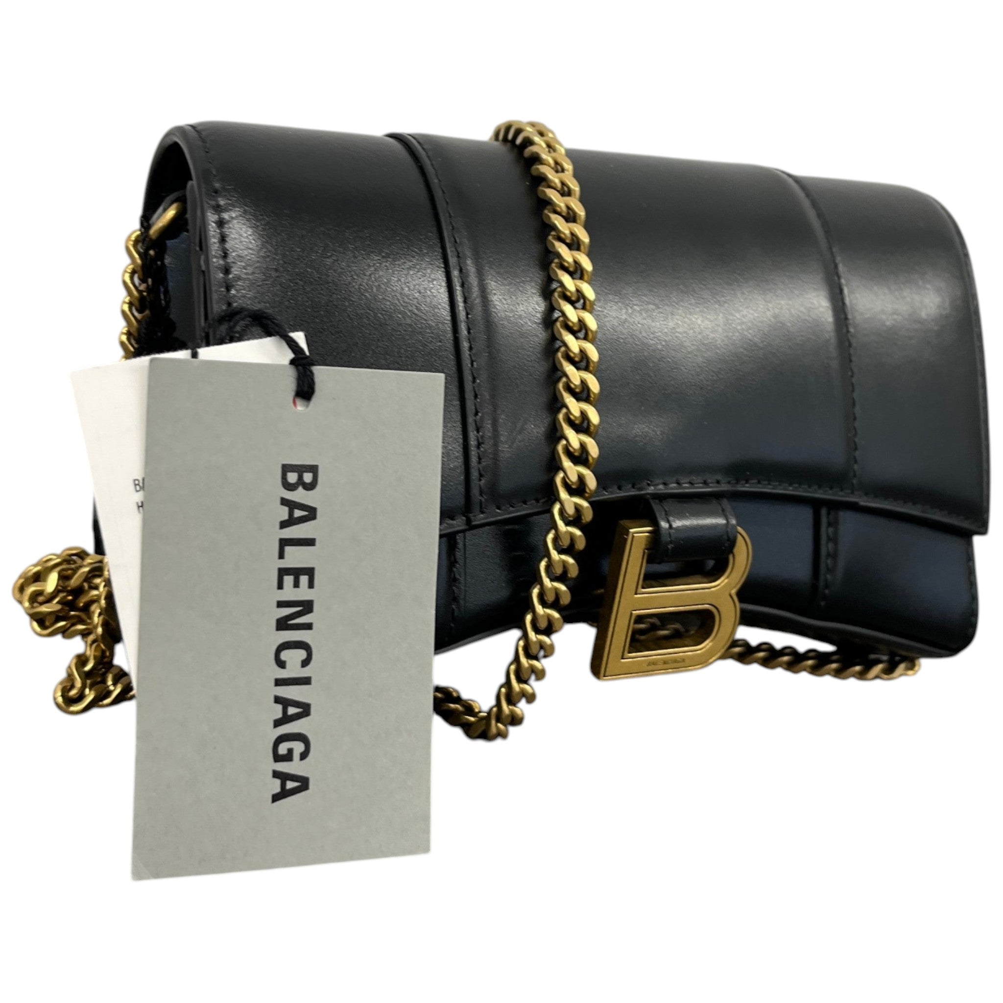 Women's Hourglass Wallet On Chain Bag Black