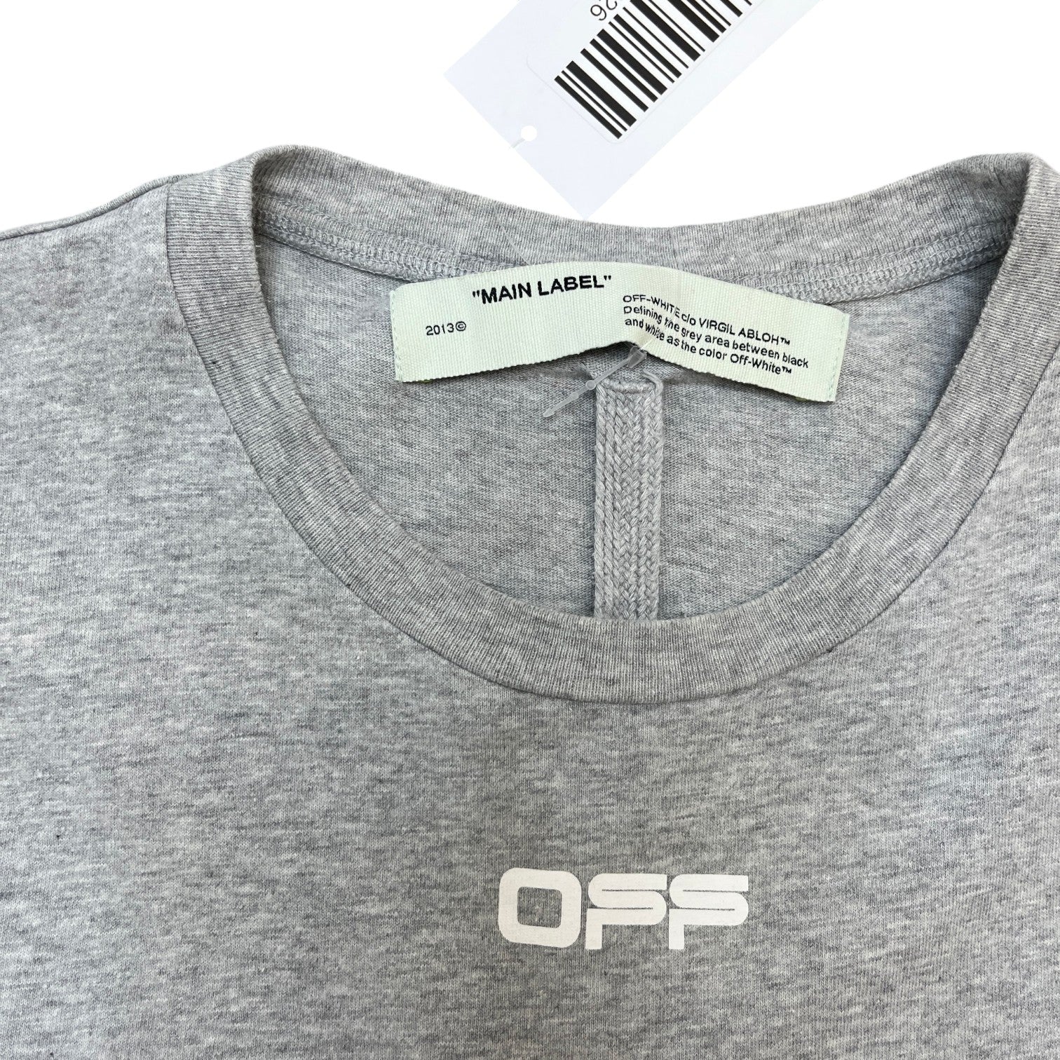 Men's Tape Arrow Logo T-Shirt Grey Size L