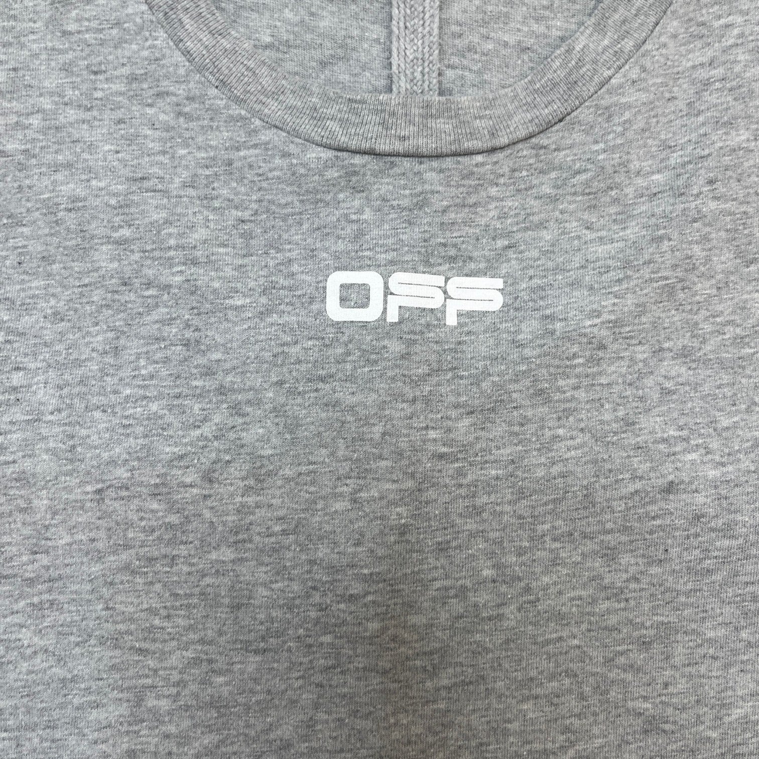 Men's Tape Arrow Logo T-Shirt Grey Size L