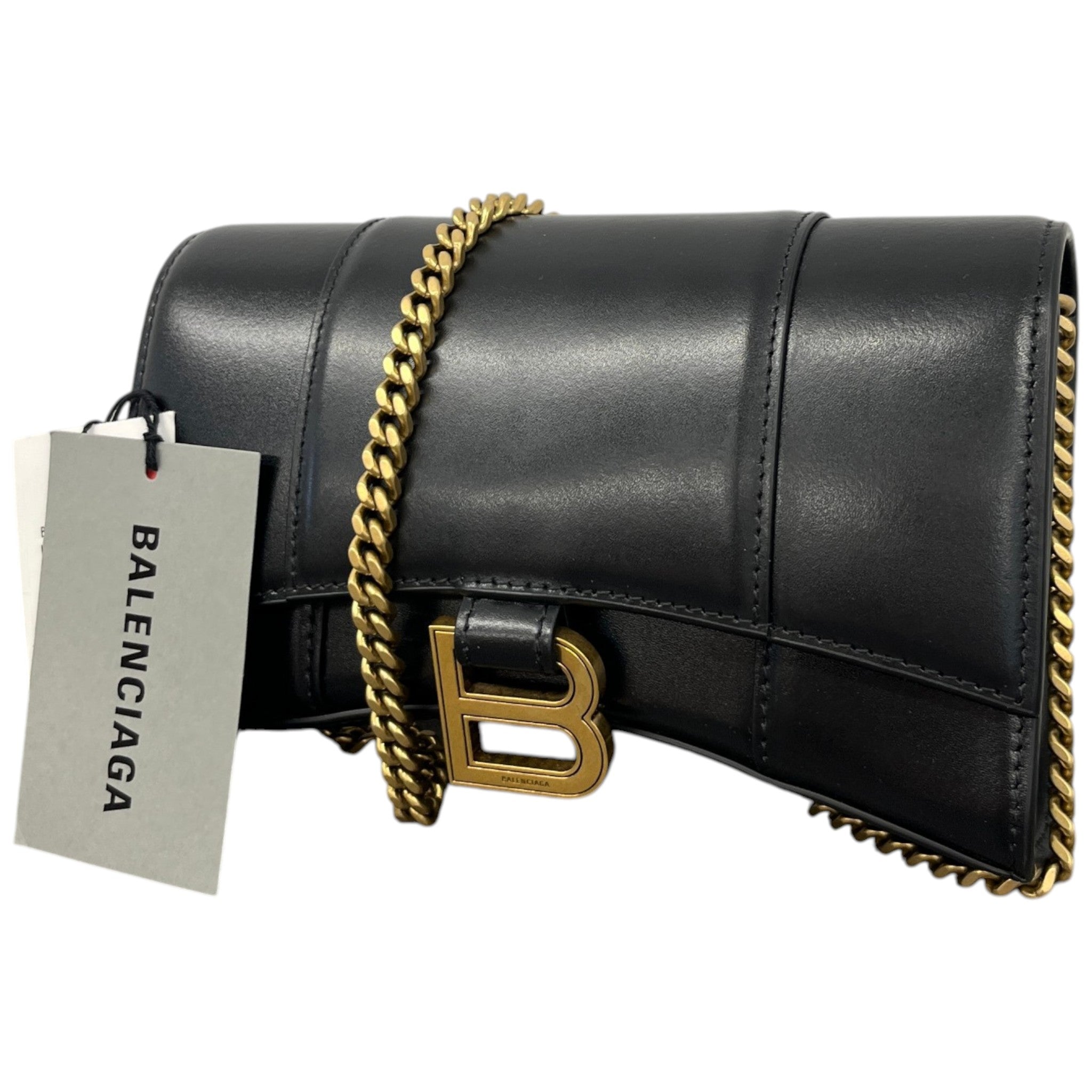 Women's Hourglass Wallet On Chain Bag Black