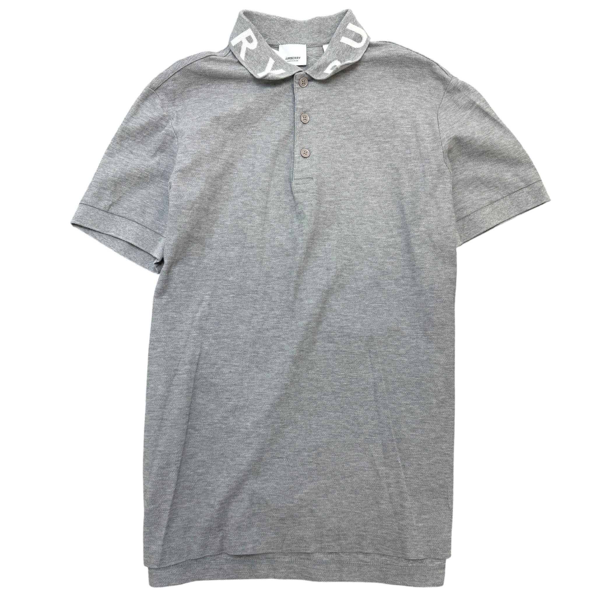 Men's Collar Logo Polo Shirt Grey Size M