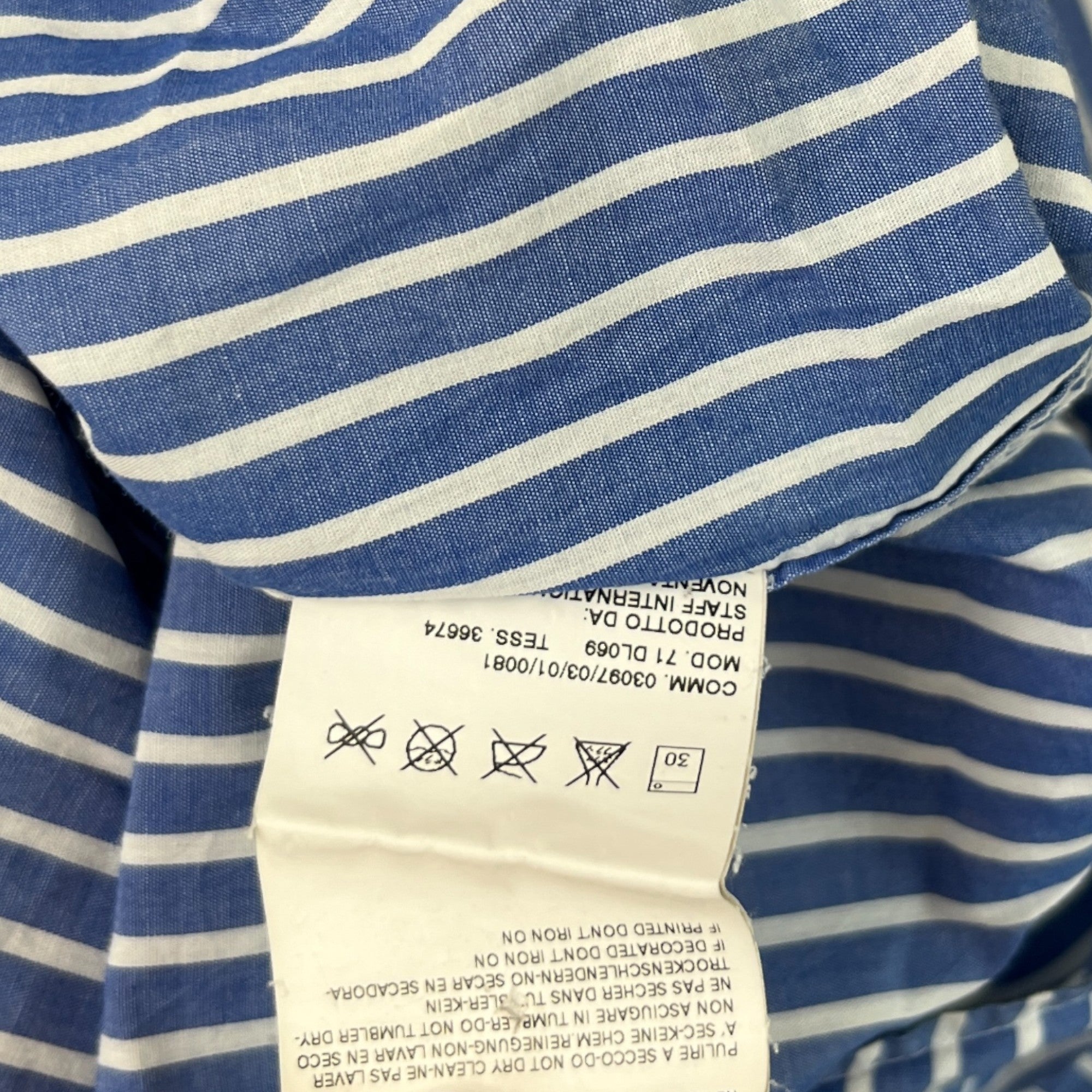 Men's Striped Shirt Blue Size IT 48 / UK M