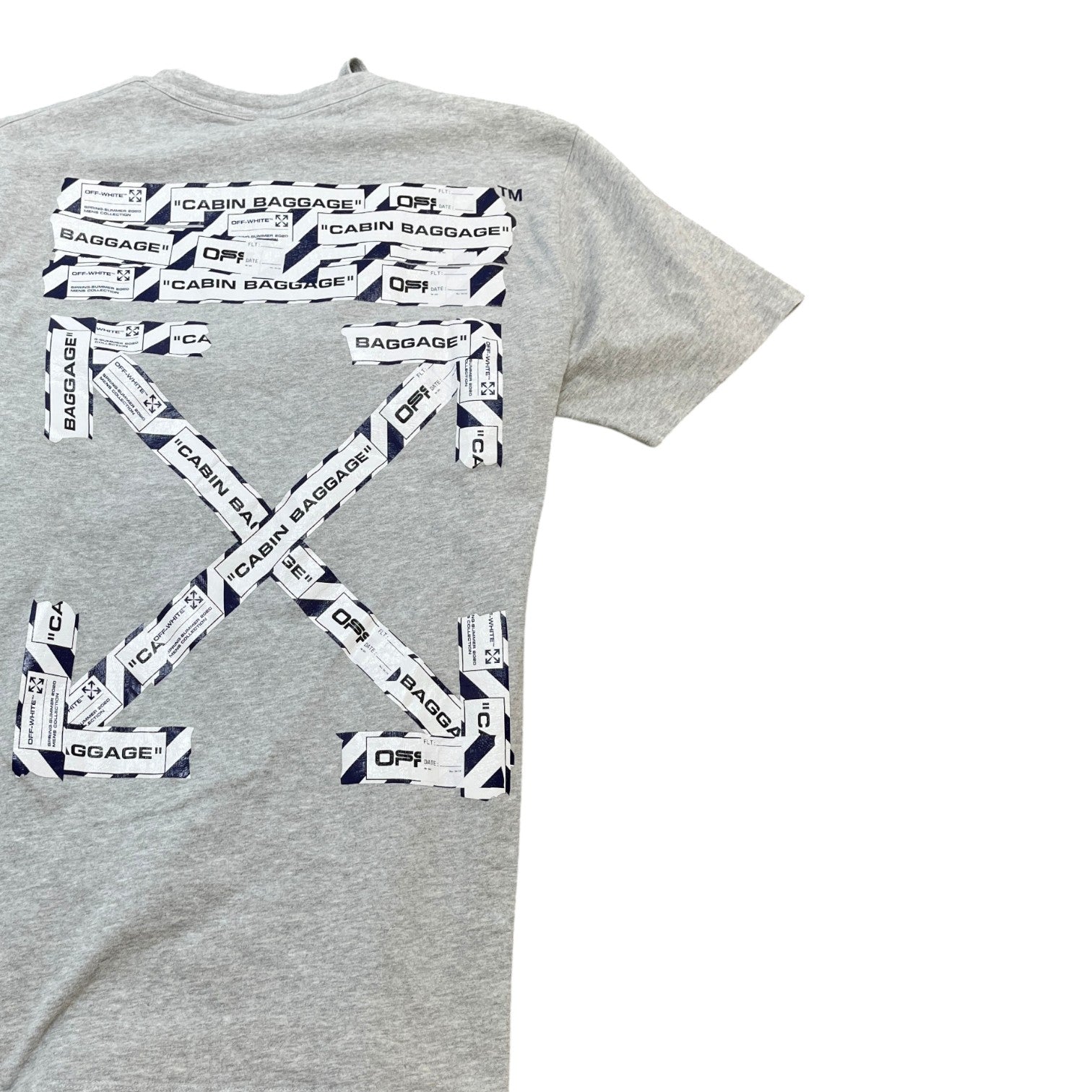 Men's Tape Arrow Logo T-Shirt Grey Size L