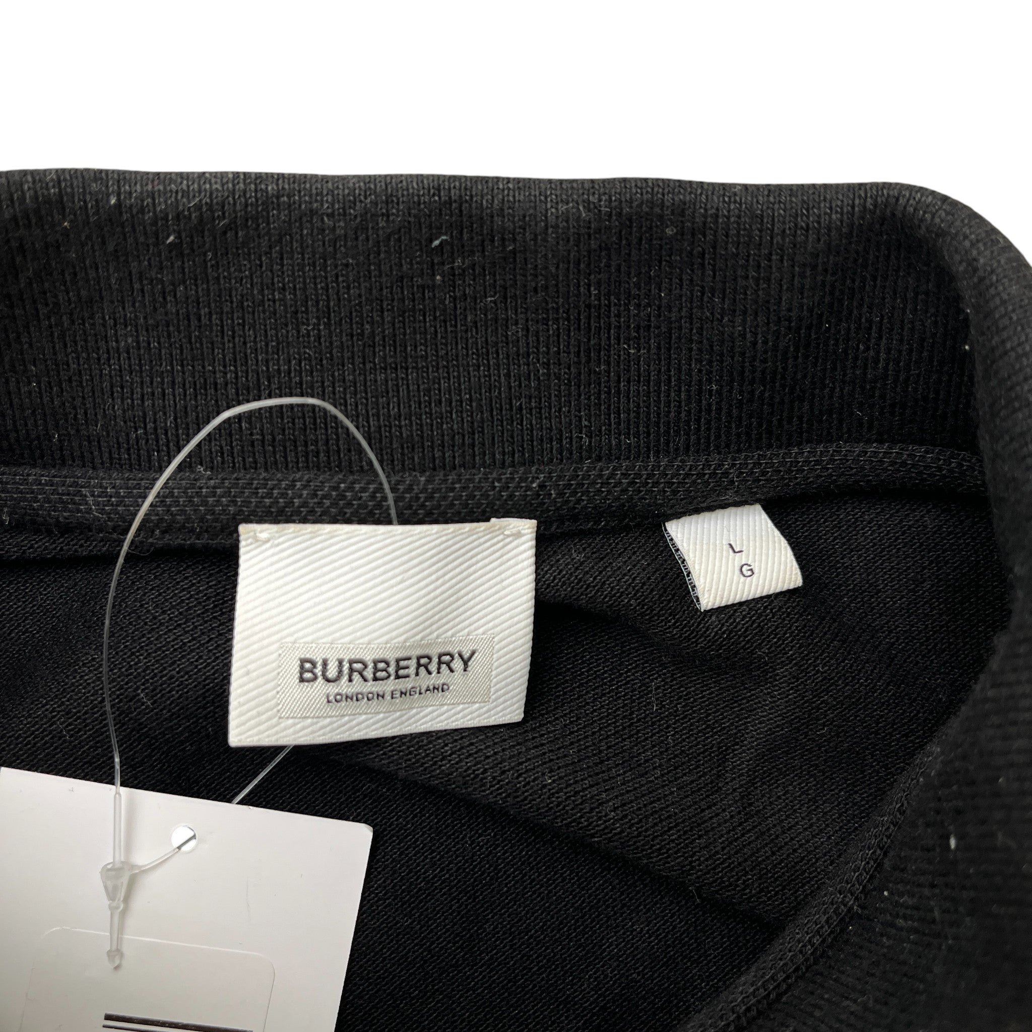 Men's Logo Patch Polo Shirt Black Size L