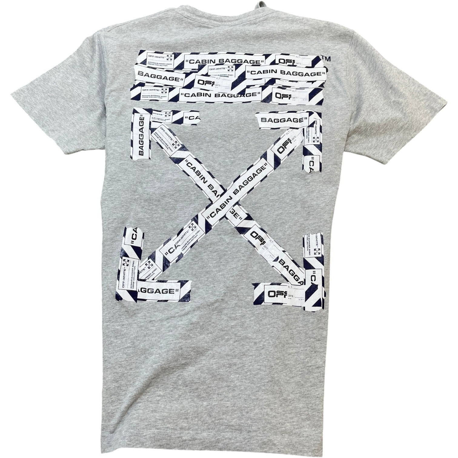 Men's Tape Arrow Logo T-Shirt Grey Size L
