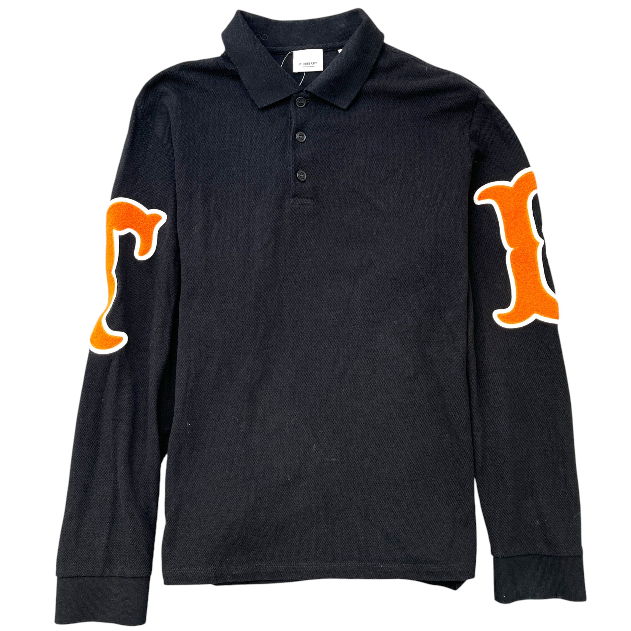 Men's Logo Patch Polo Shirt Black Size L