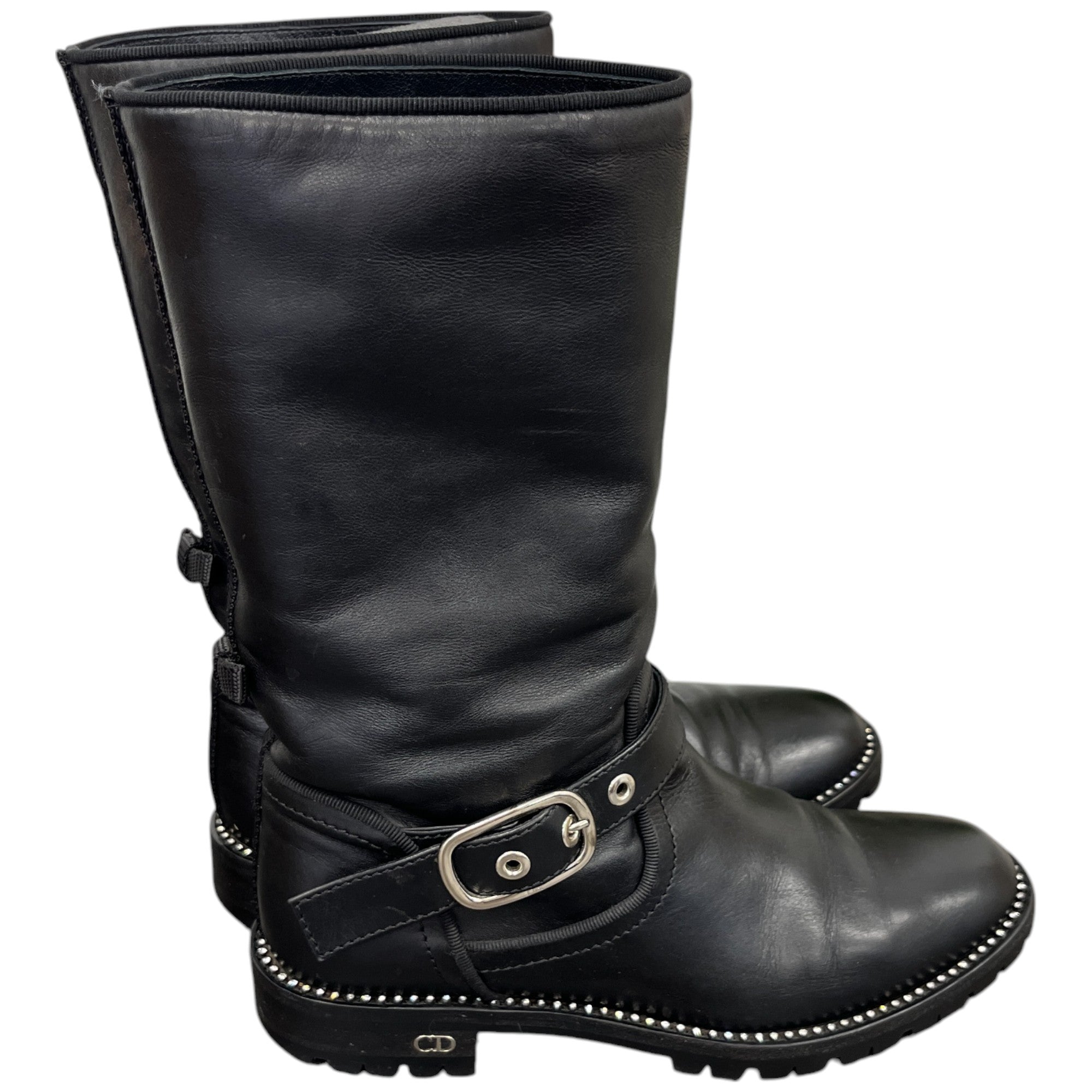 Women's Cd Buckle Biker Boots Black Size EU 36.5 / UK 3.5