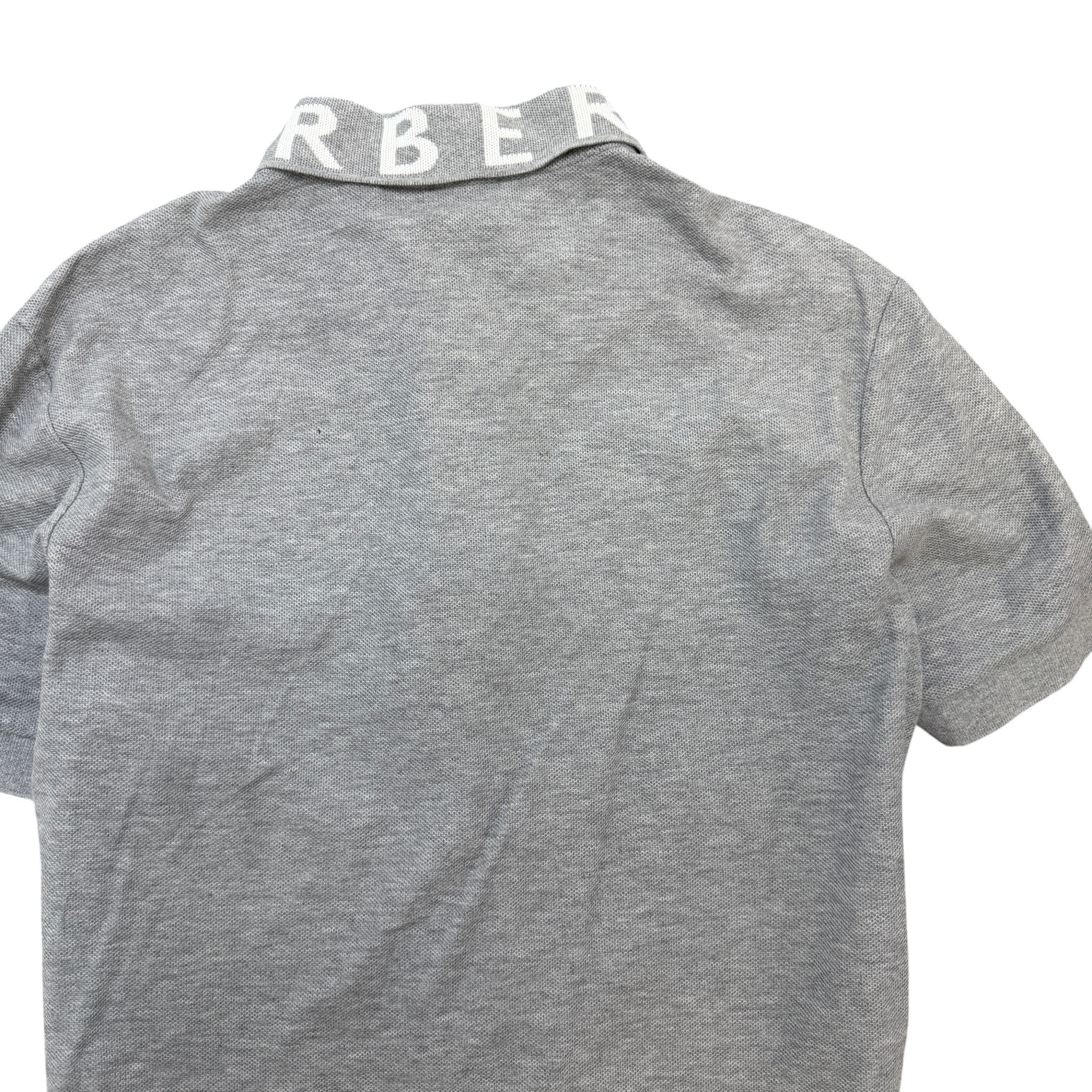 Men's Collar Logo Polo Shirt Grey Size M