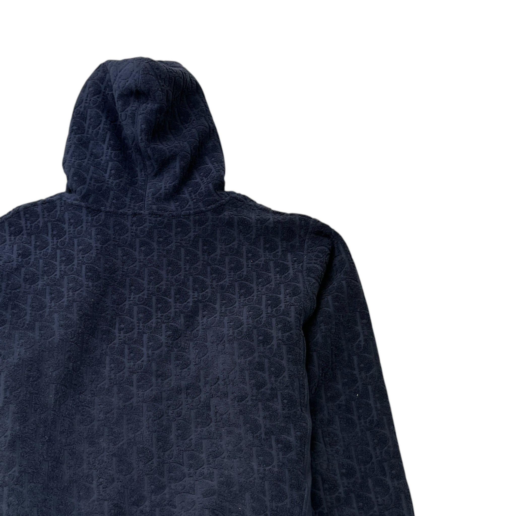 Men's Oblique Towelling Hoodie Navy Size L