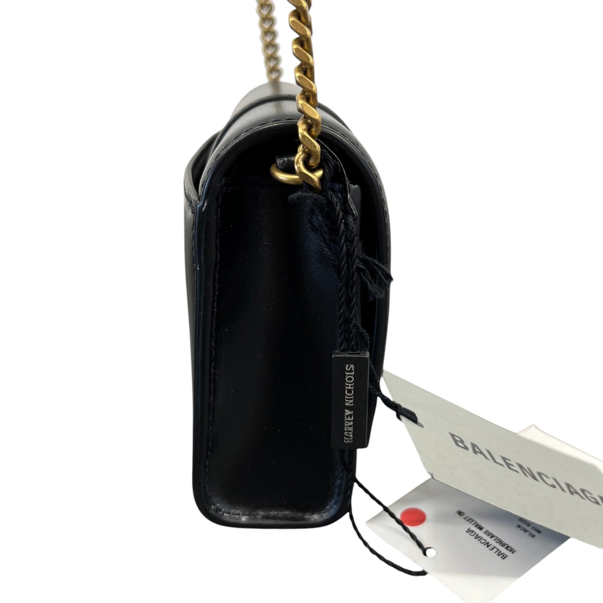 Women's Hourglass Wallet On Chain Bag Black