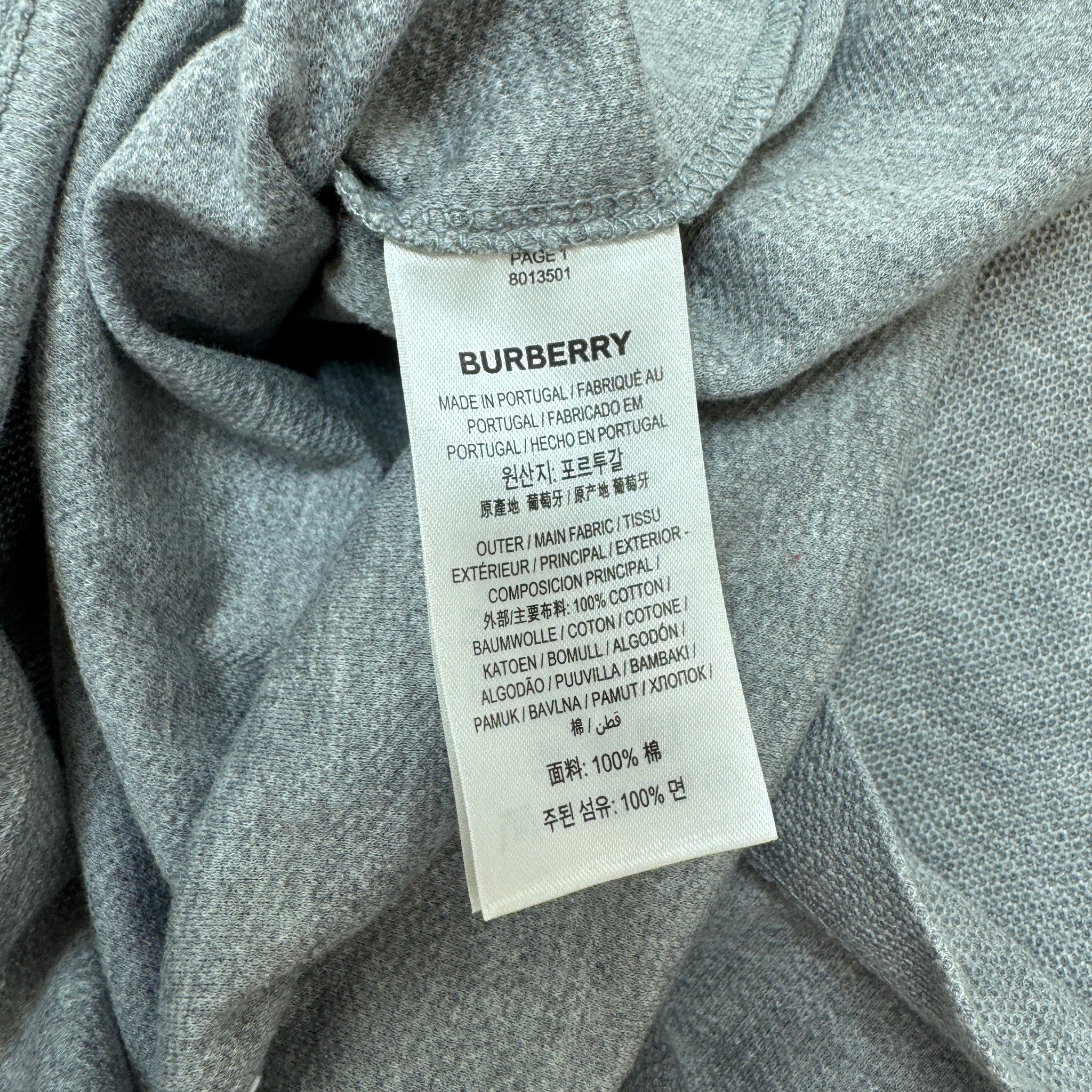 Men's Collar Logo Polo Shirt Grey Size M