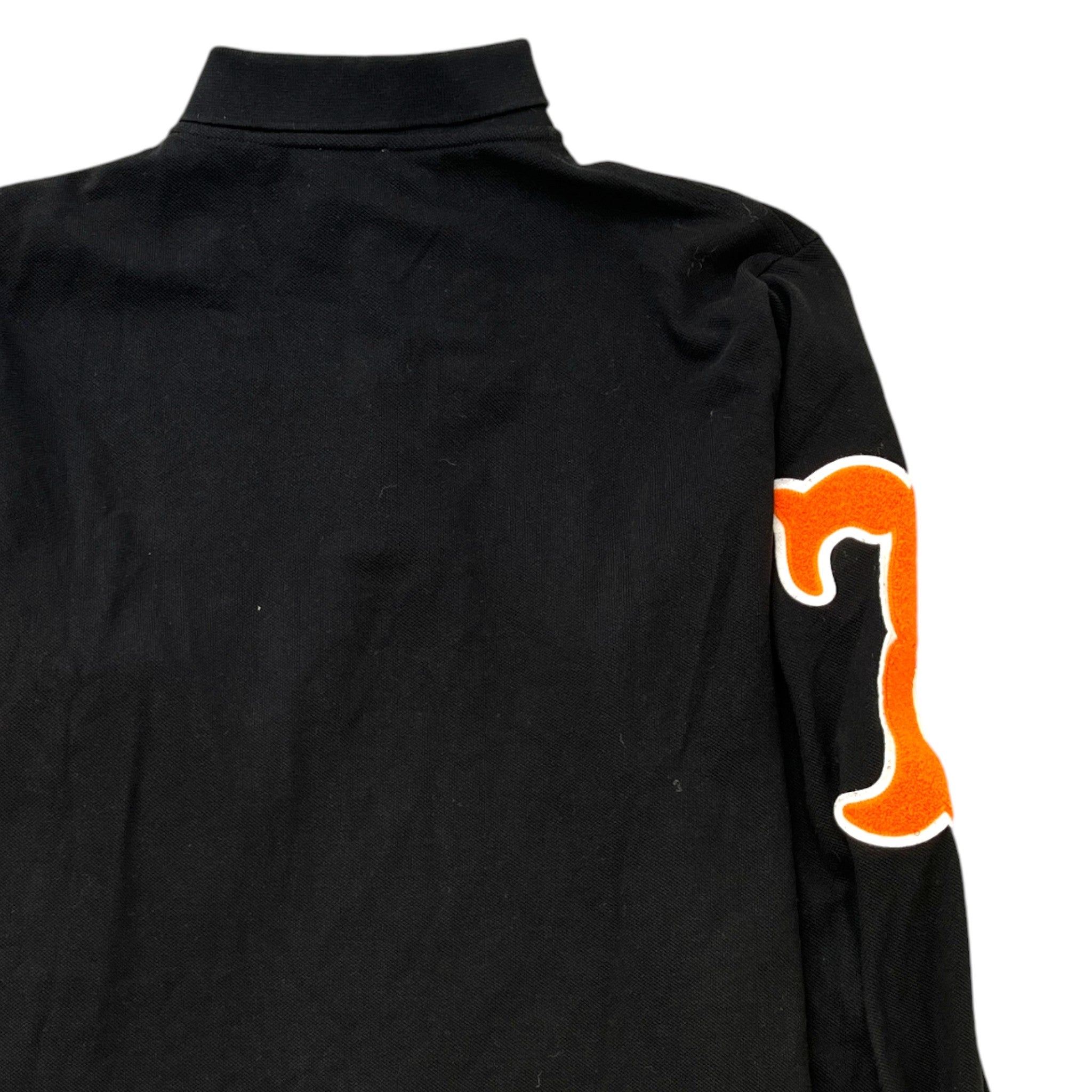 Men's Logo Patch Polo Shirt Black Size L