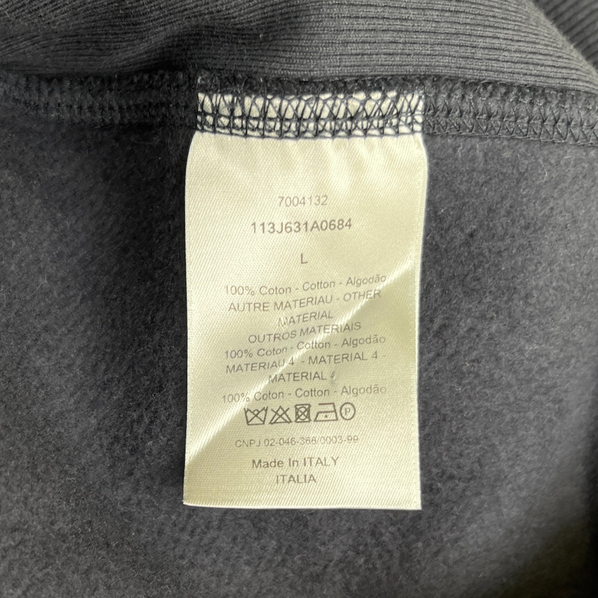 Men's Oblique Towelling Hoodie Navy Size L