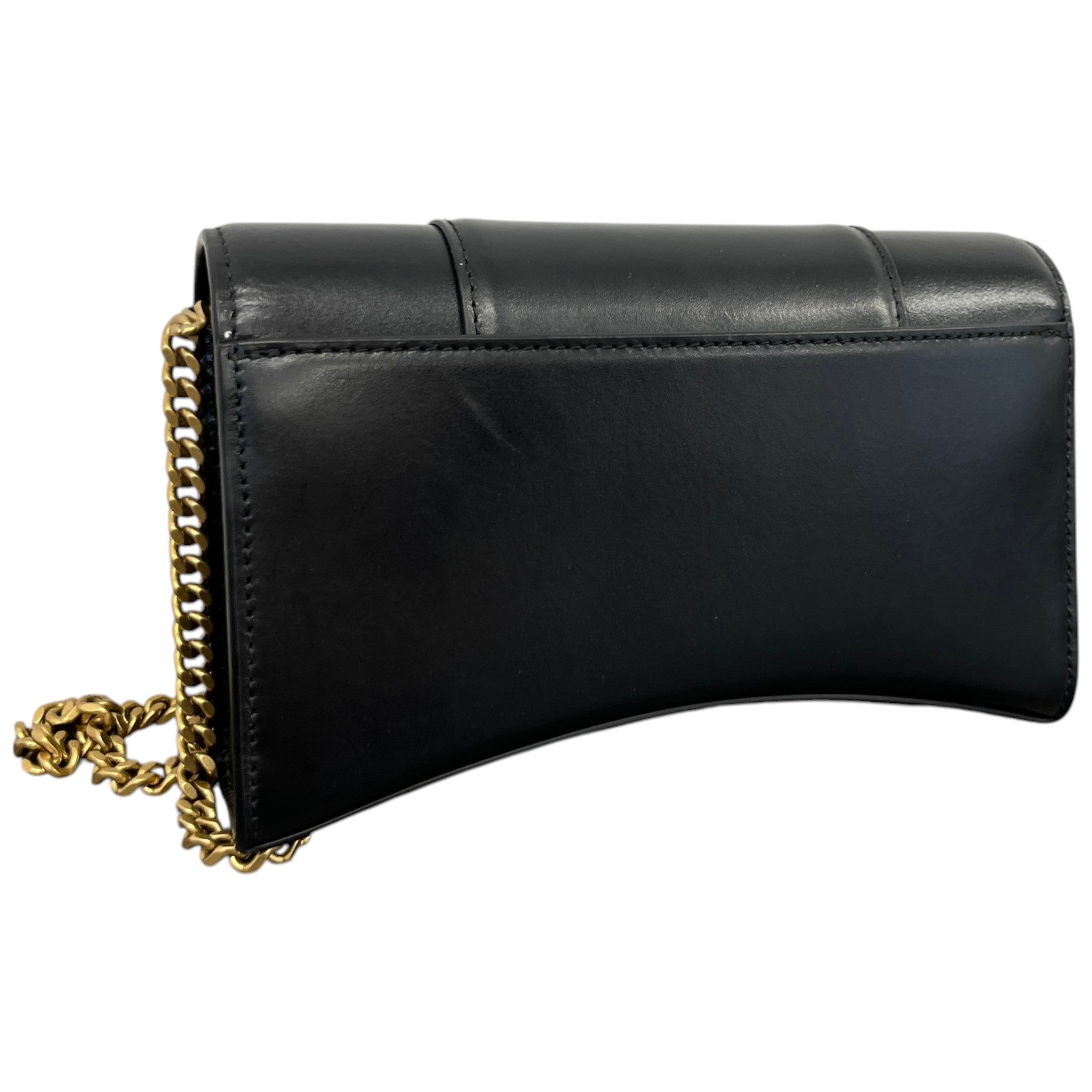 Women's Hourglass Wallet On Chain Bag Black
