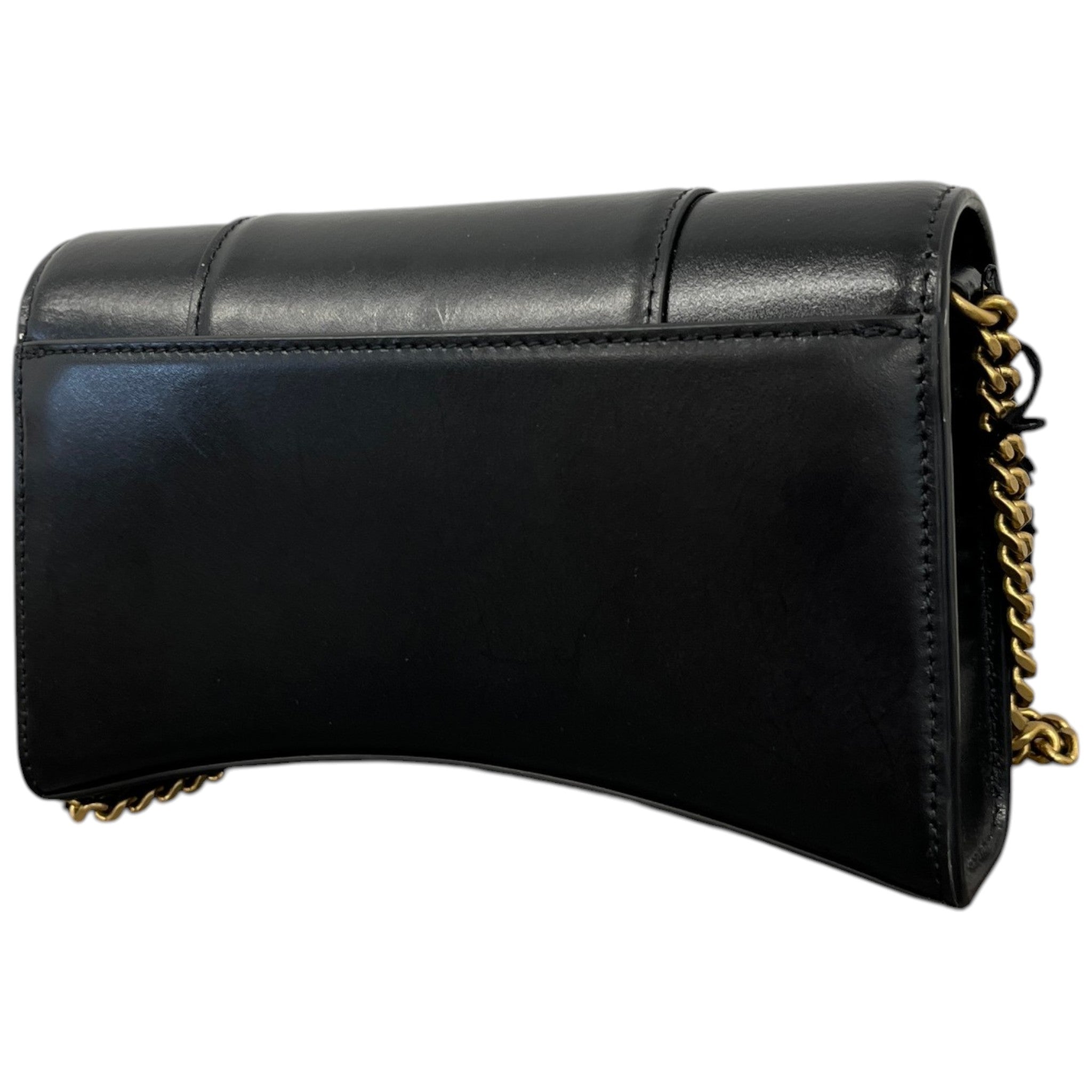 Women's Hourglass Wallet On Chain Bag Black
