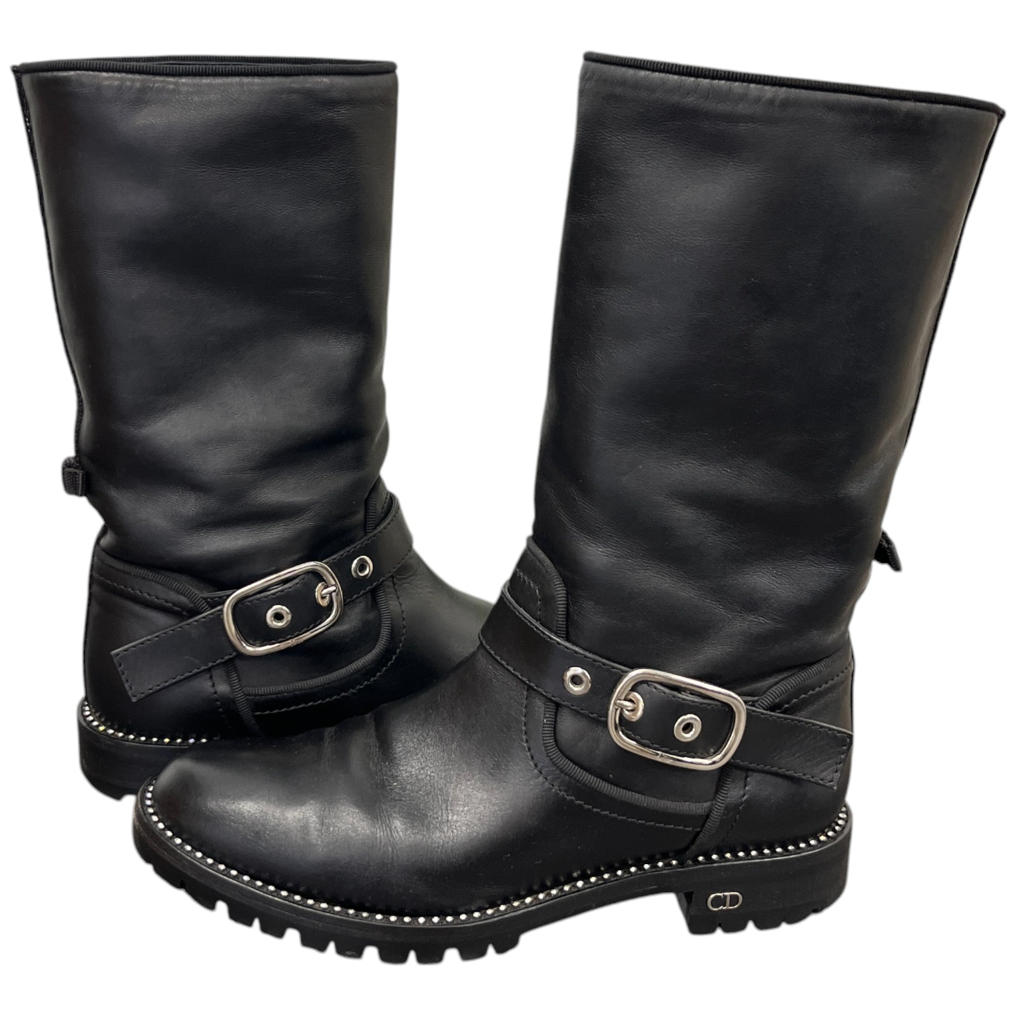 Women's Cd Buckle Biker Boots Black Size EU 36.5 / UK 3.5