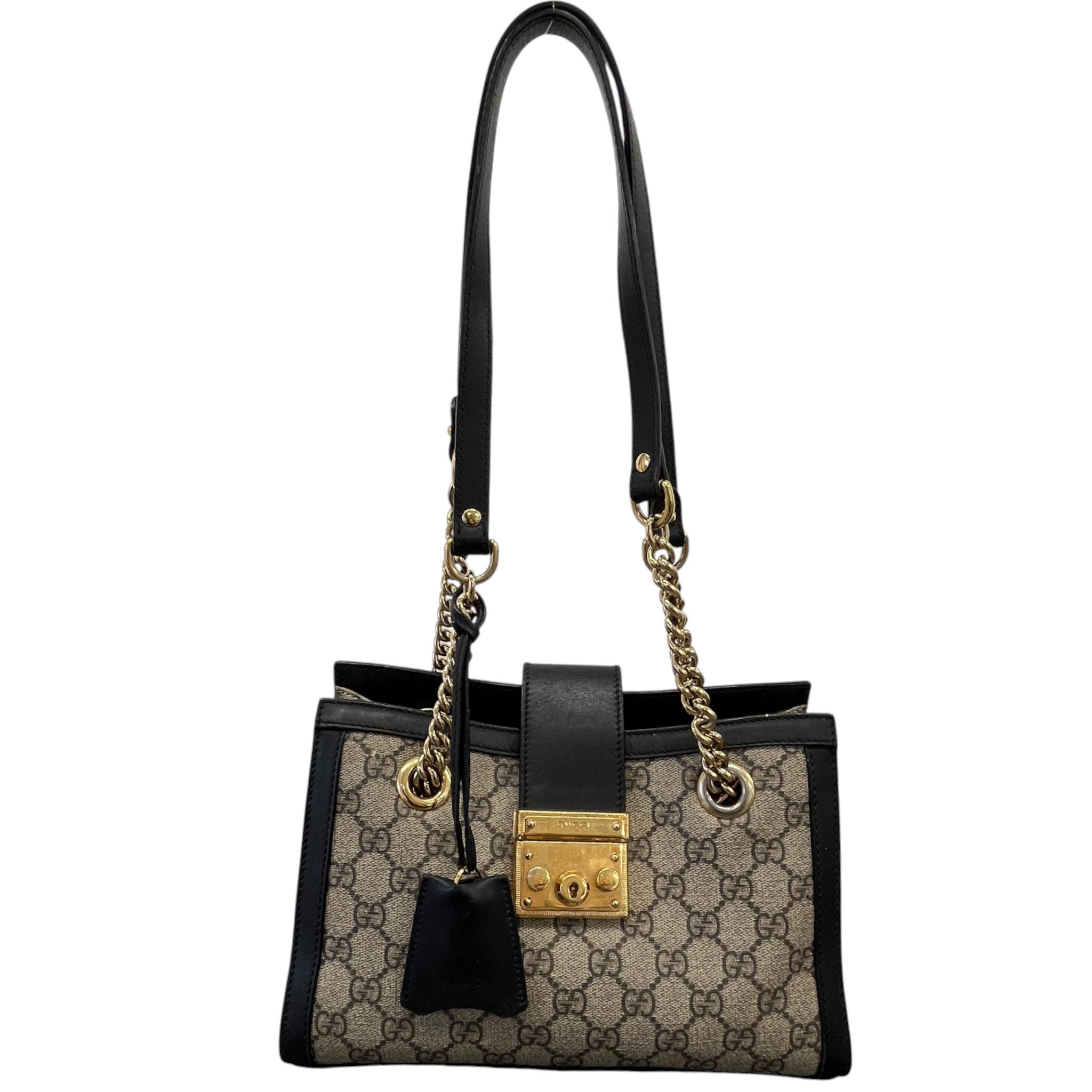 Women's Gg Supreme Padlock Shoulder Bag Black