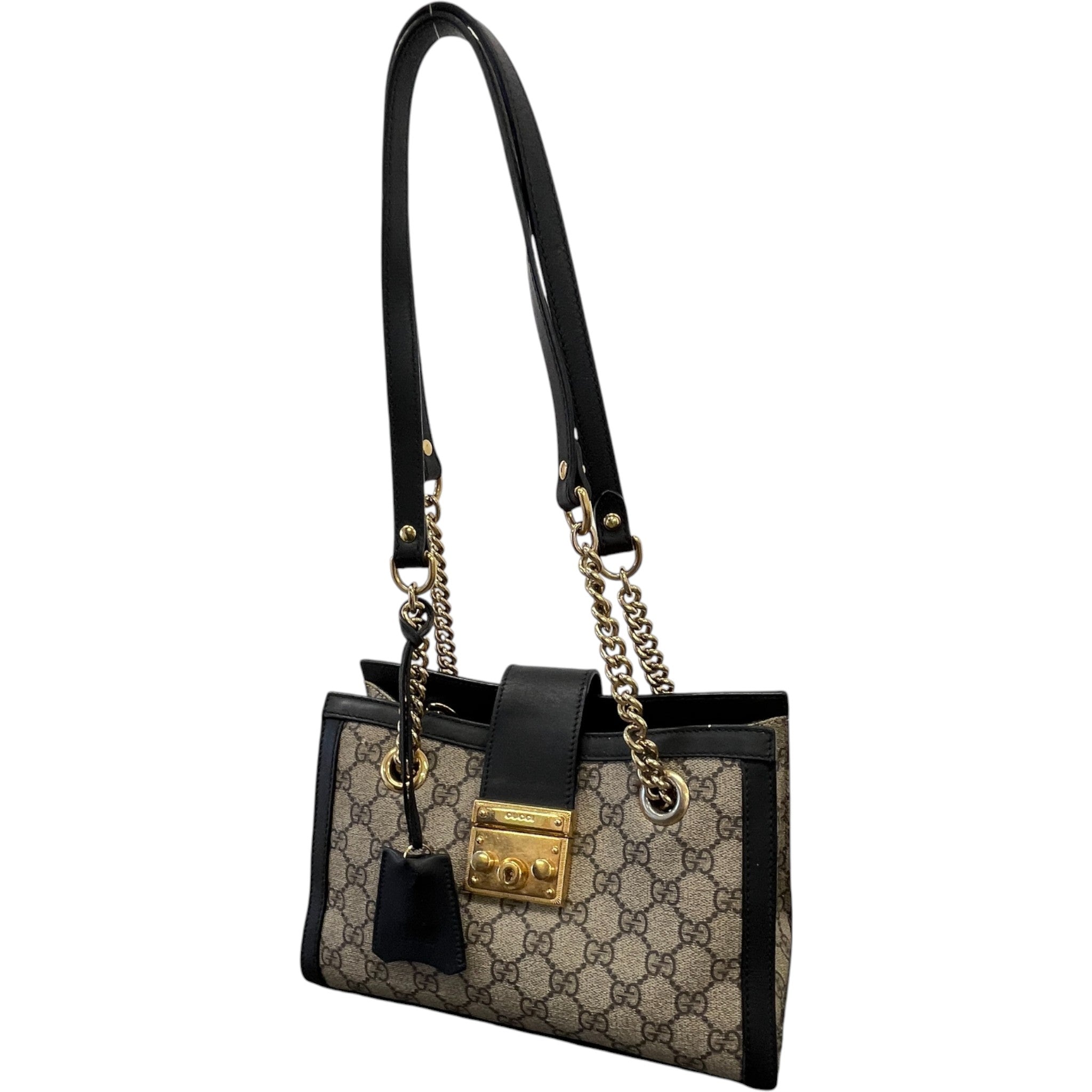 Women's Gg Supreme Padlock Shoulder Bag Black