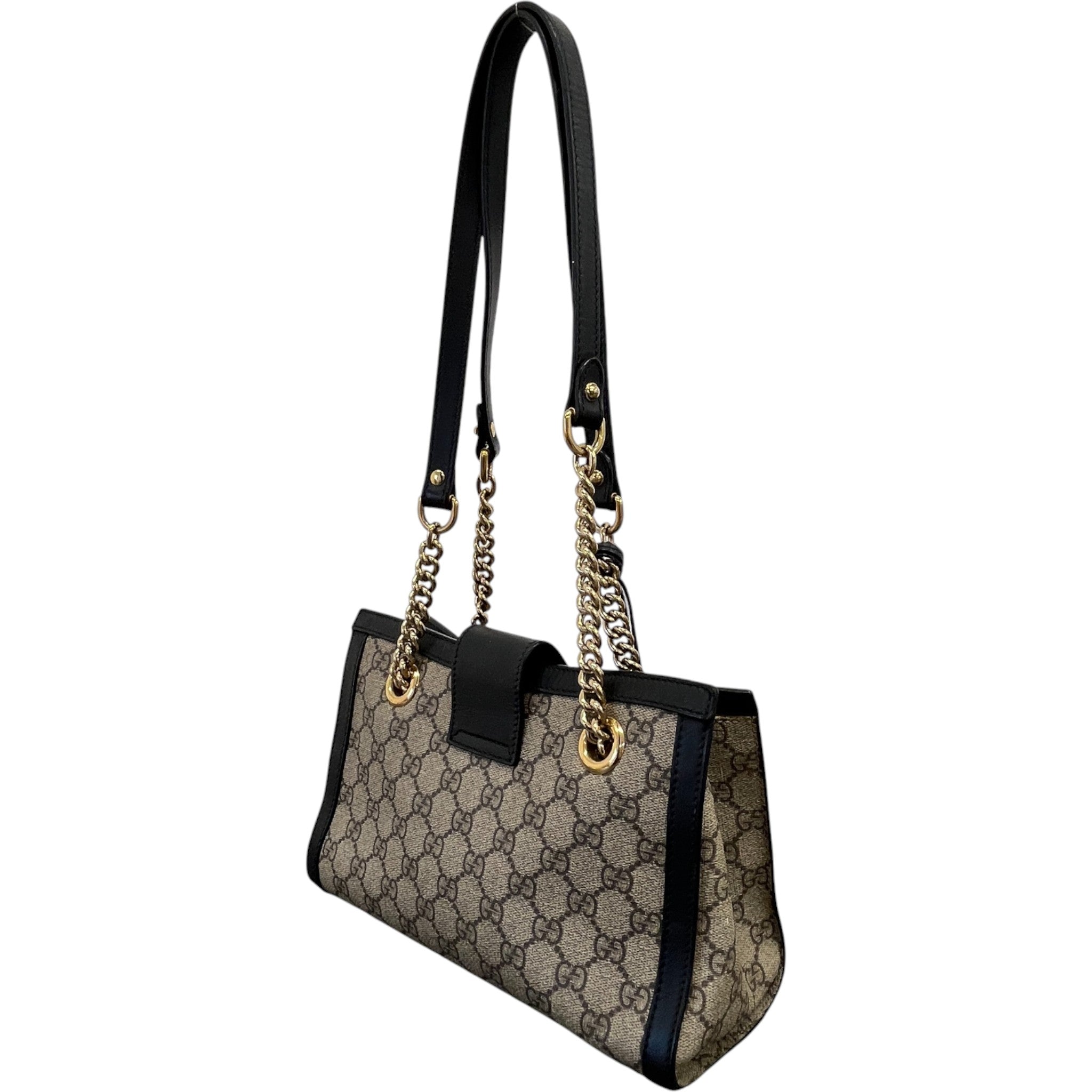 Women's Gg Supreme Padlock Shoulder Bag Black