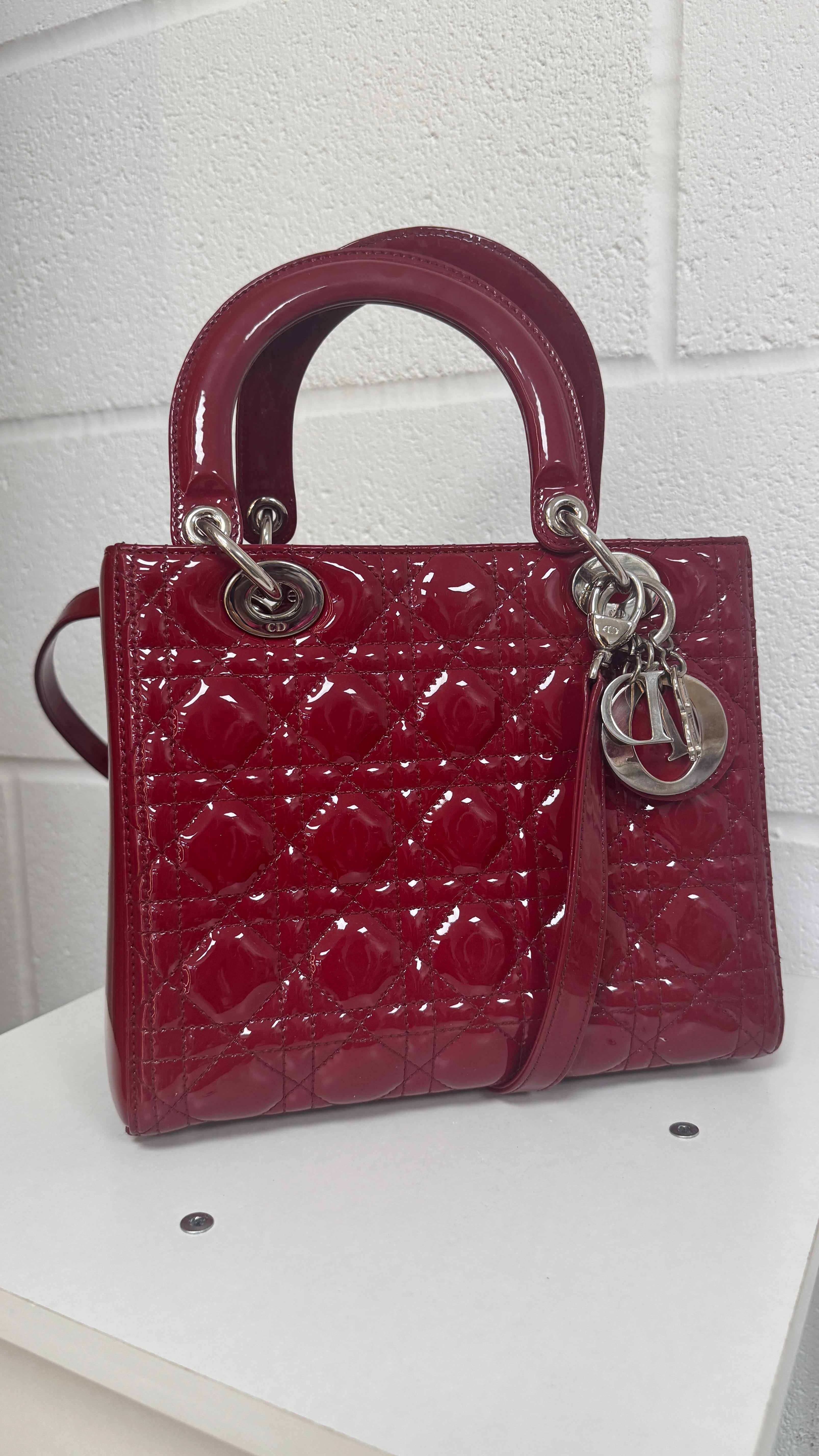 Women's Lady Dior Medium Bag Red