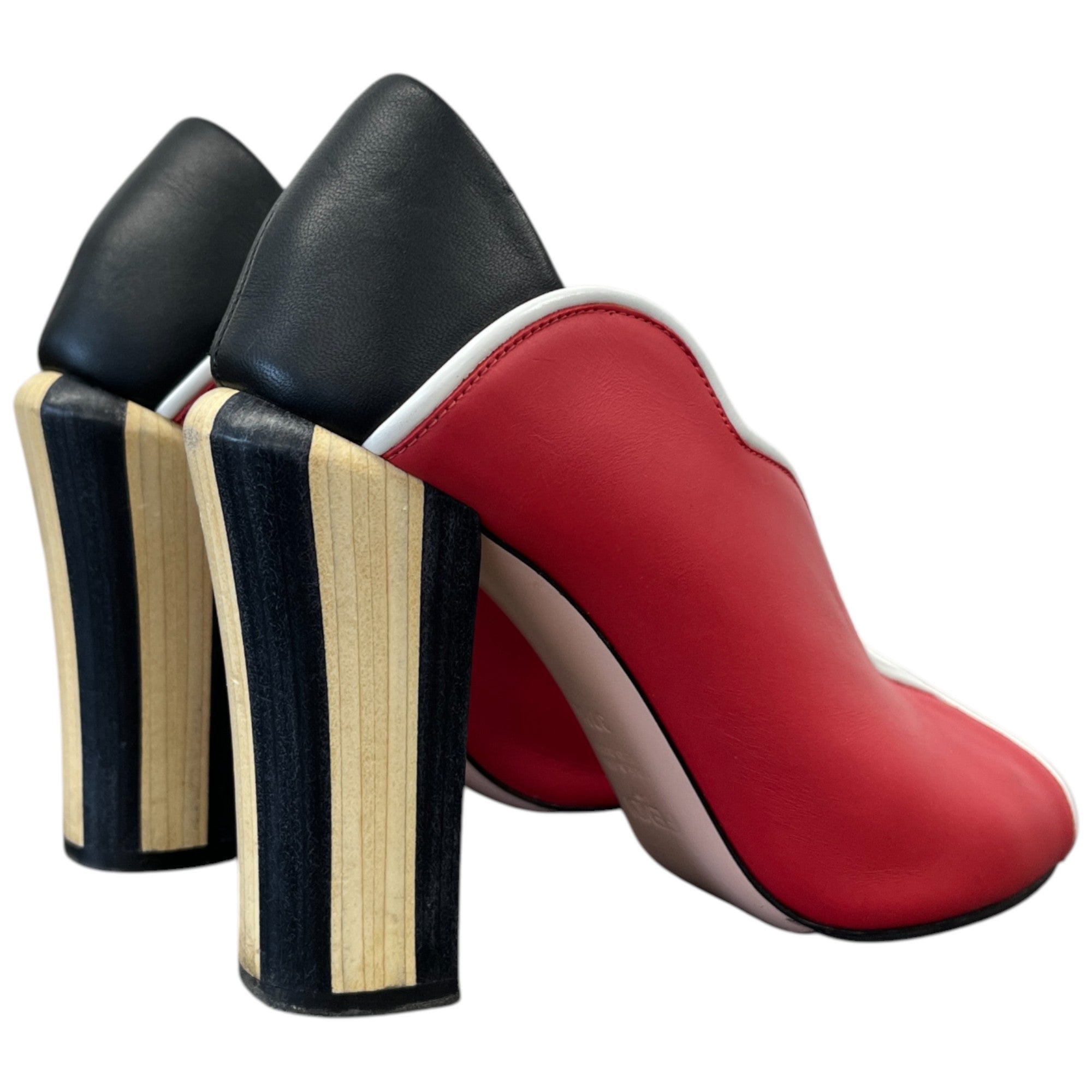 Women's Scallop Lined Peep Toe Heels Red Size EU 37.5 / UK 4.5