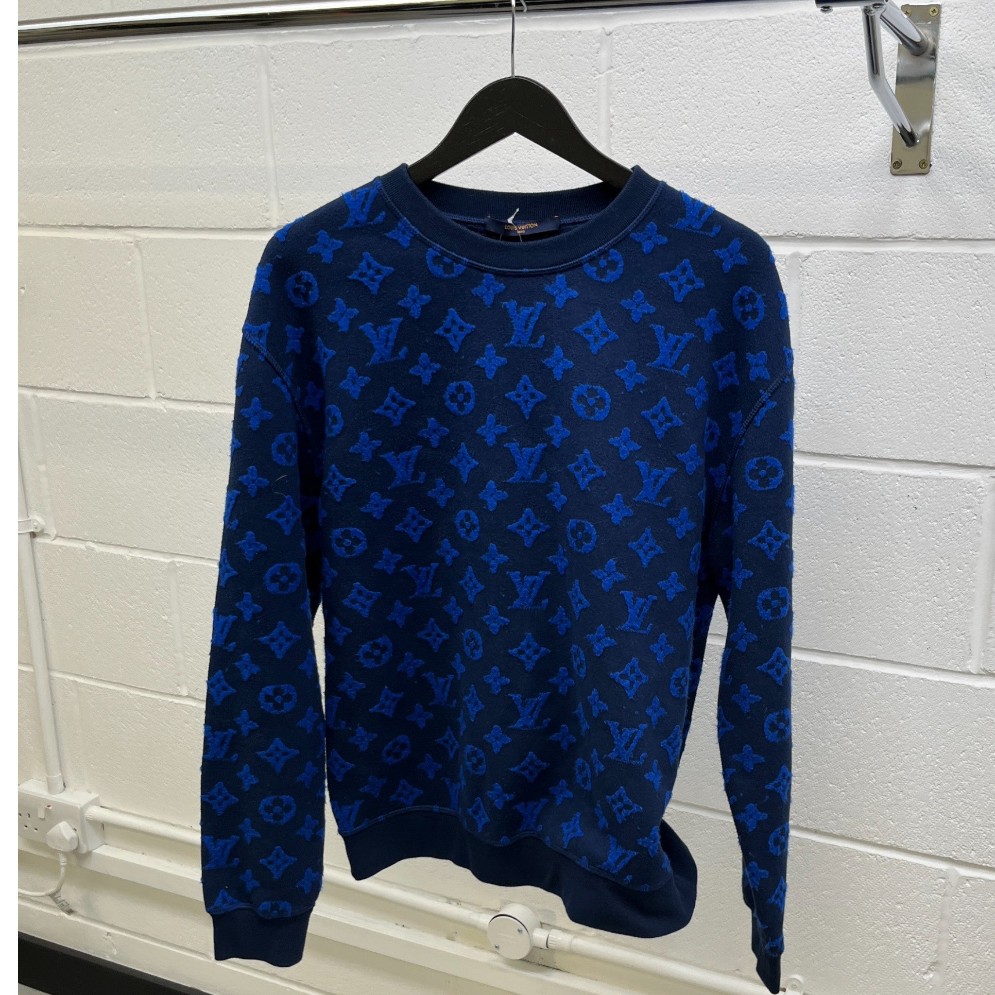 Men's Monogram Jacquard Sweatshirt Navy Size M