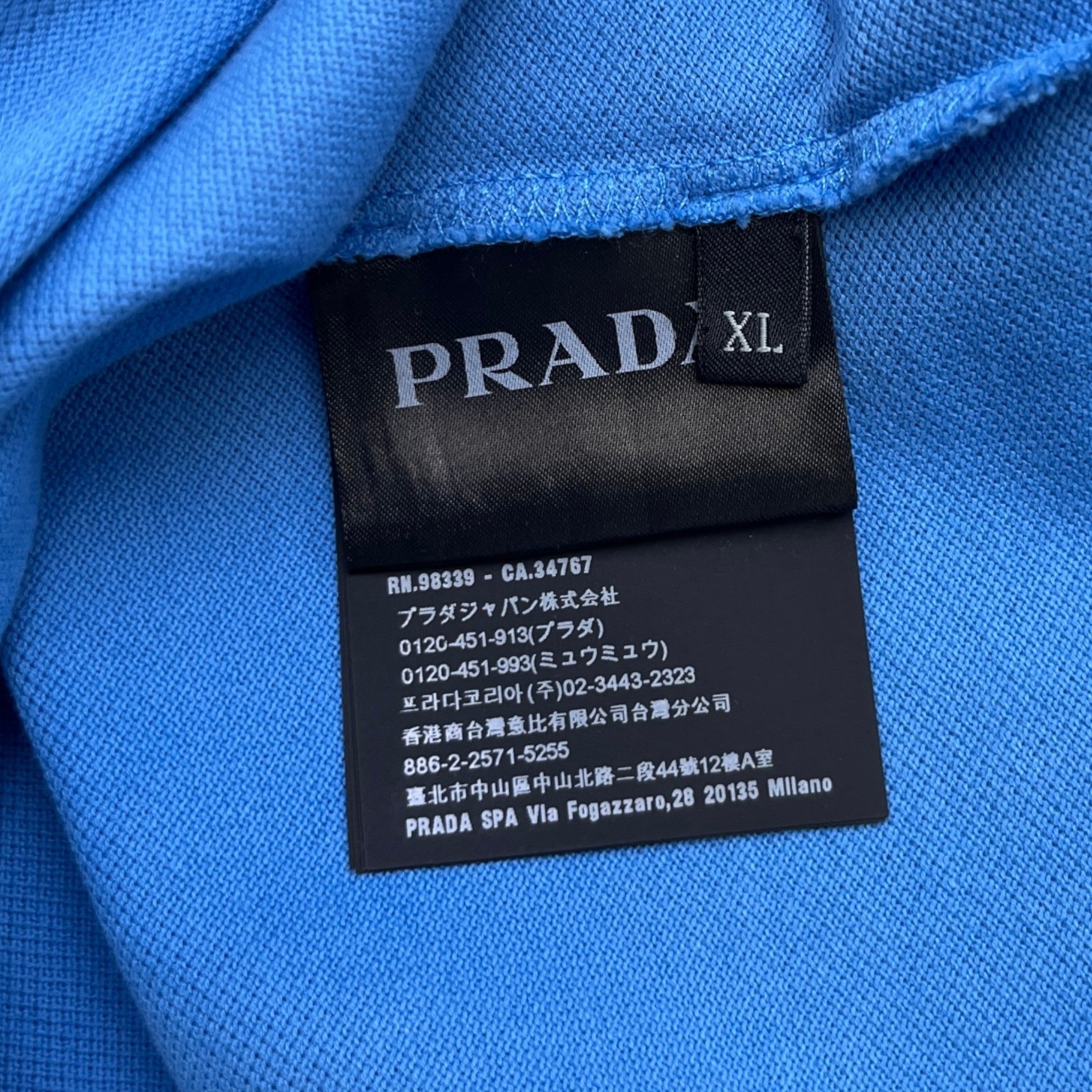 Men's Plaque Logo T-Shirt Blue Size XL