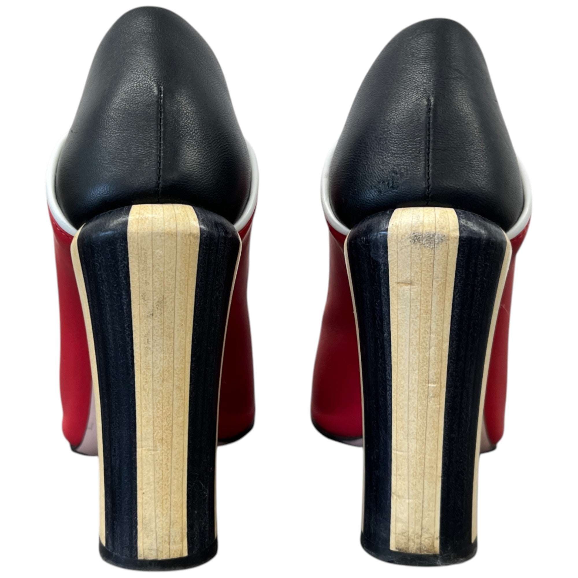 Women's Scallop Lined Peep Toe Heels Red Size EU 37.5 / UK 4.5