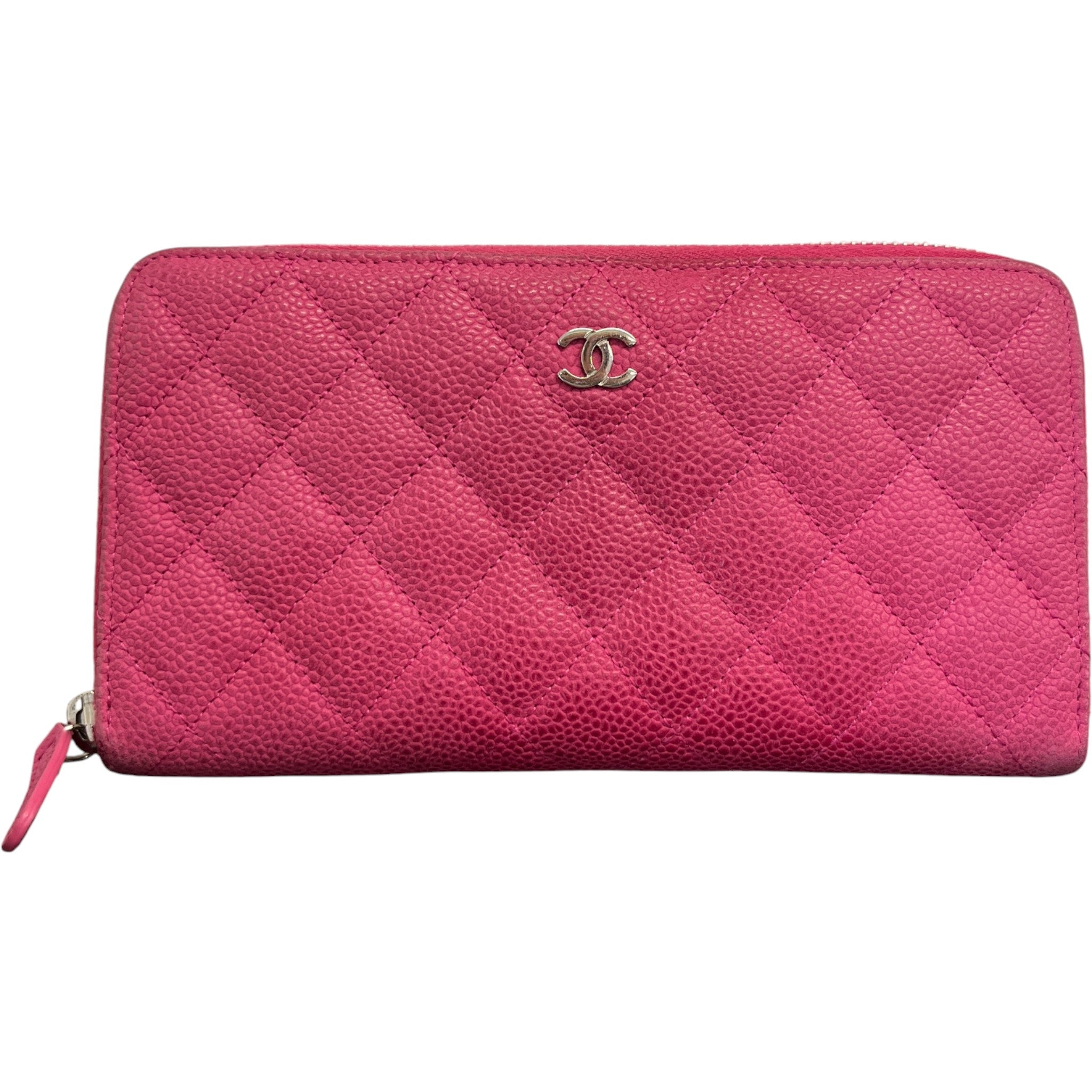 Women's Quilted Caviar Purse Pink