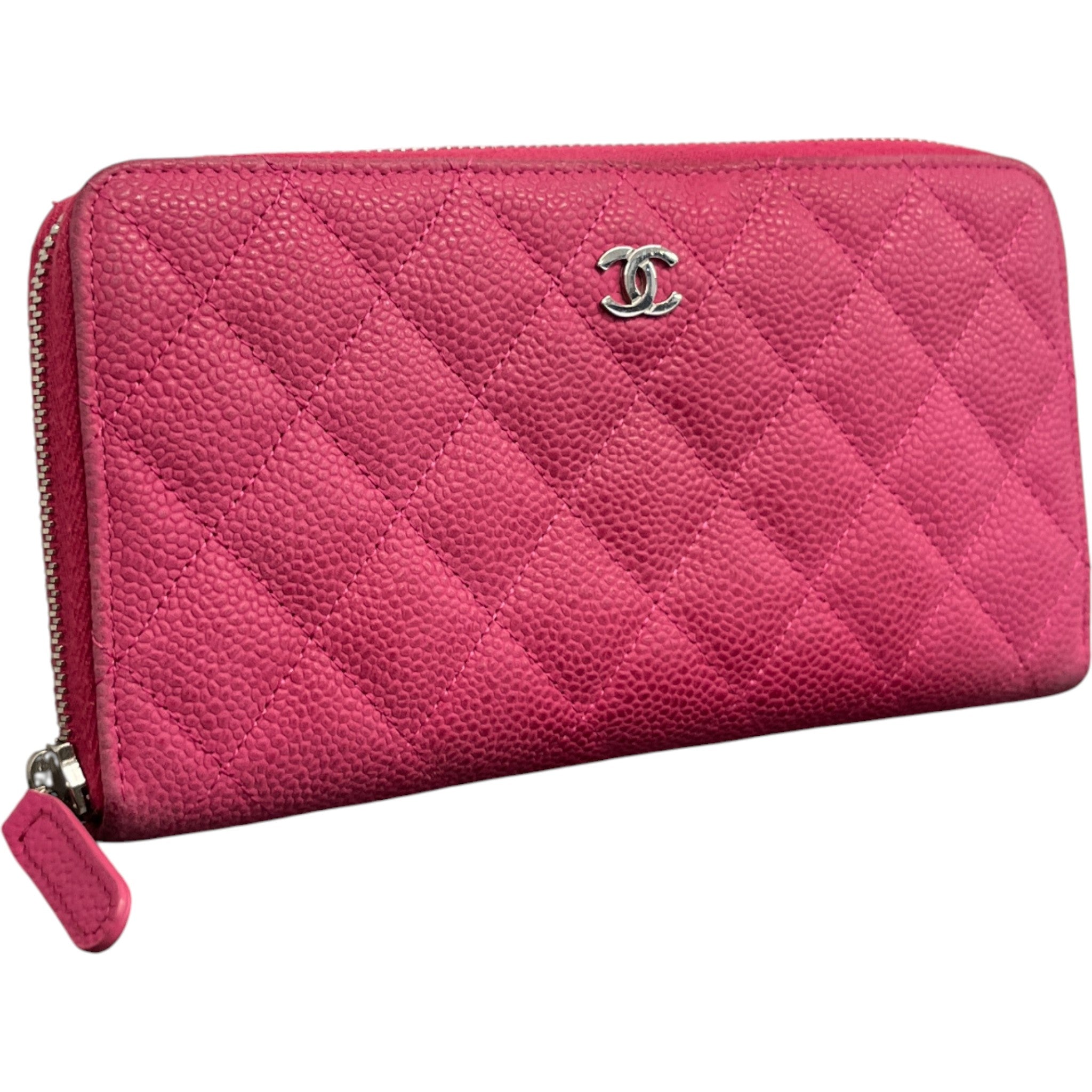 Women's Quilted Caviar Purse Pink